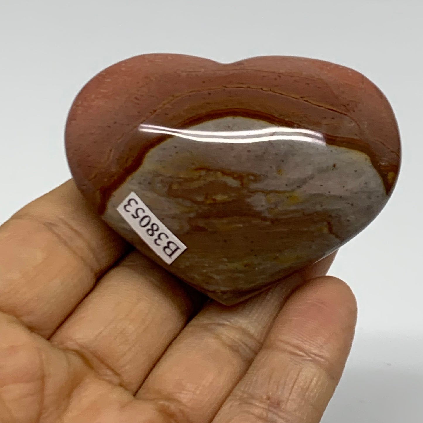 0.20 lbs, 1.8"x2.4"x1.1", Polychrome Jasper Heart Polished Crystal, B38053