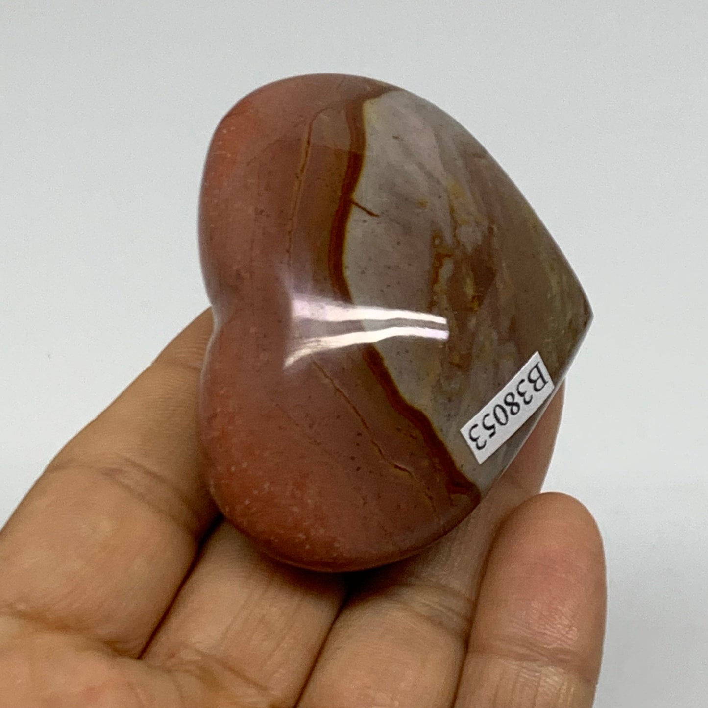 0.20 lbs, 1.8"x2.4"x1.1", Polychrome Jasper Heart Polished Crystal, B38053