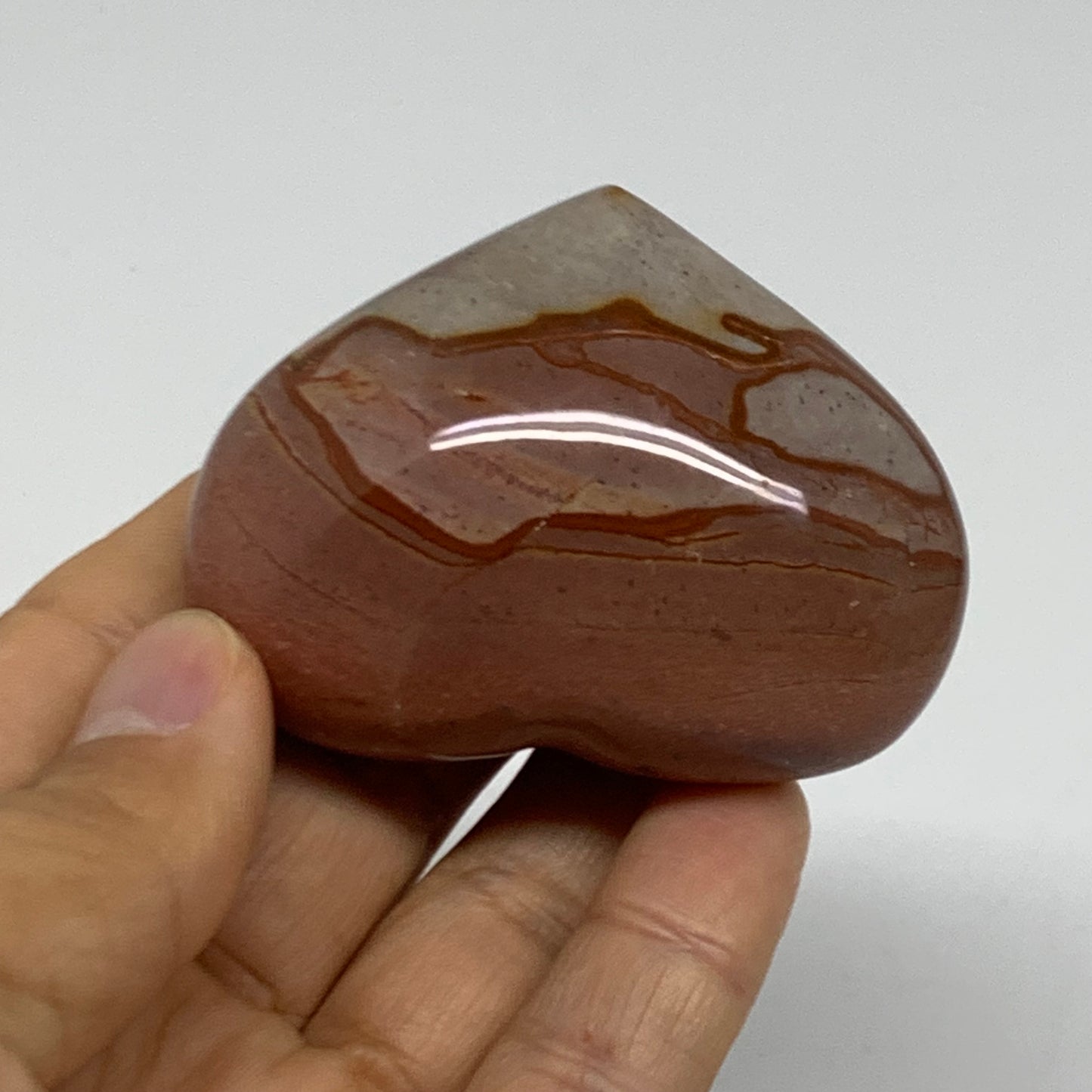 0.20 lbs, 1.8"x2.4"x1.1", Polychrome Jasper Heart Polished Crystal, B38053