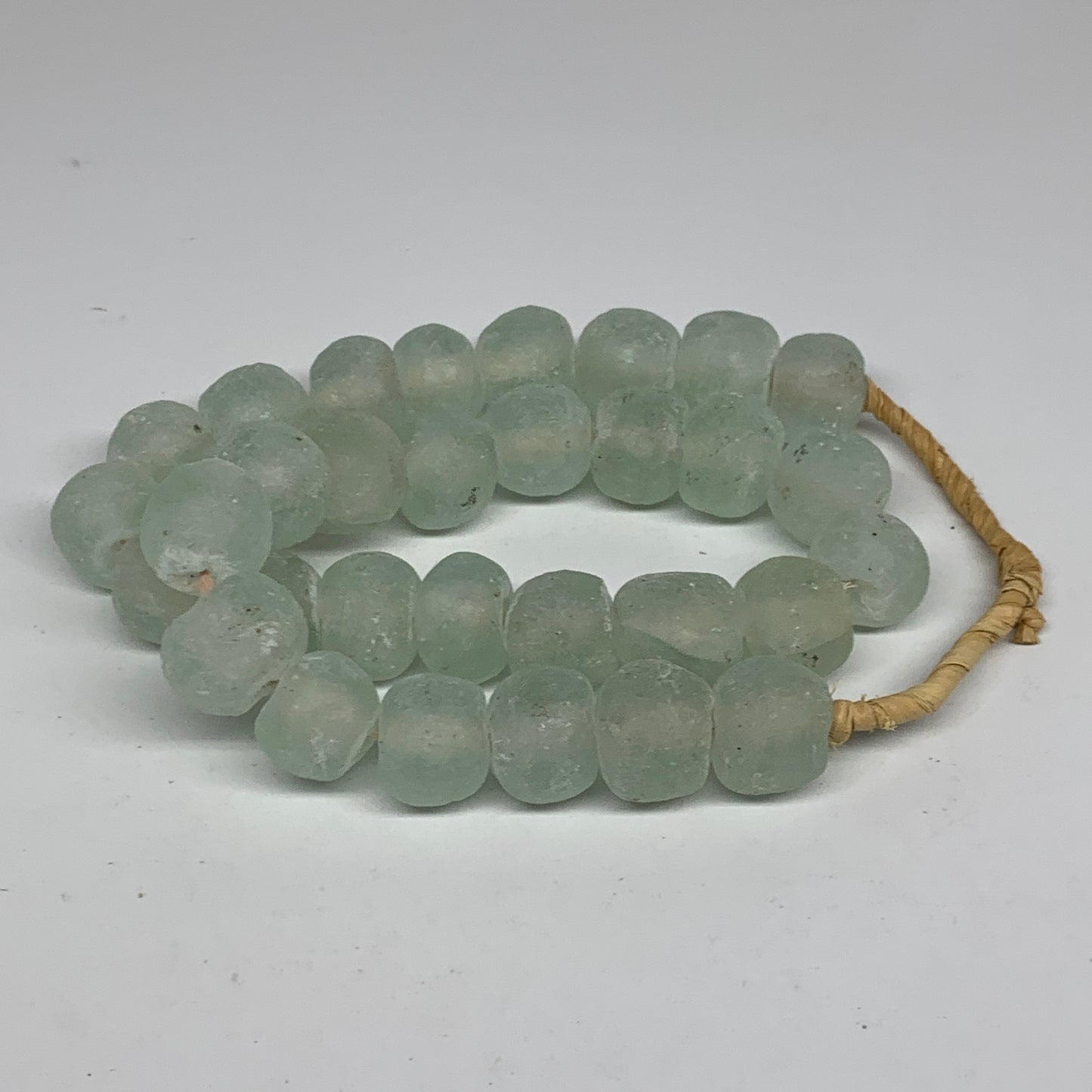 0.95 lbs, 15mm-23mm, 1 Strand, 31 beads, Green/Blue Sea Glass Beads, B35705