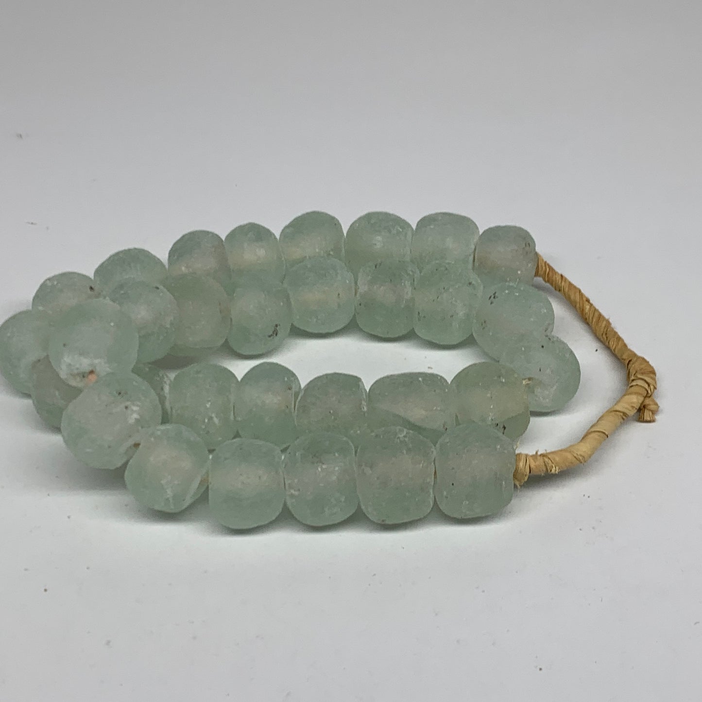 0.95 lbs, 15mm-23mm, 1 Strand, 31 beads, Green/Blue Sea Glass Beads, B35705