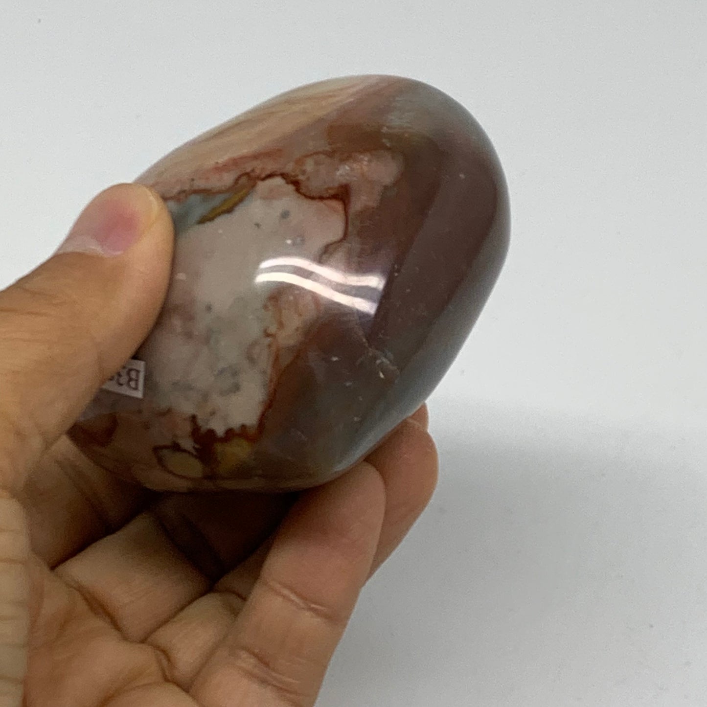 0.68 lbs, 2.7"x3"x1.9", Polychrome Jasper Heart Polished Crystal, B38054