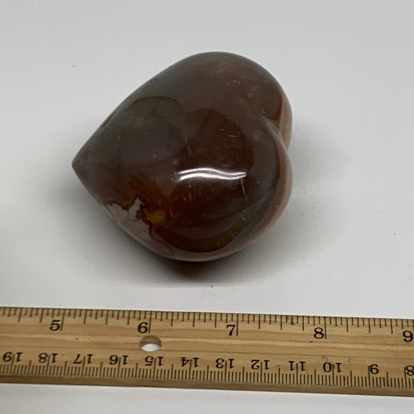 0.68 lbs, 2.7"x3"x1.9", Polychrome Jasper Heart Polished Crystal, B38054