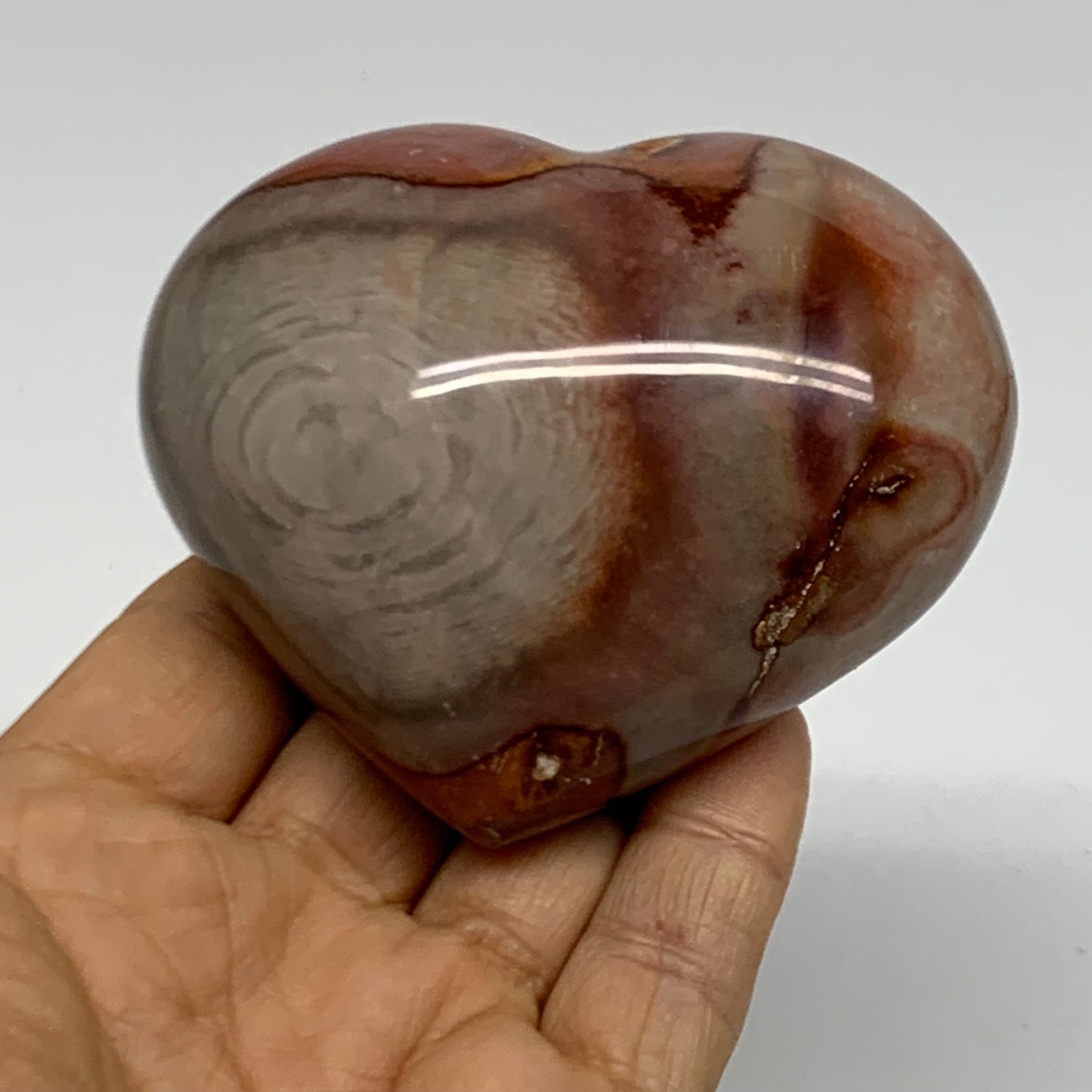 0.58 lbs, 2.6"x3.1"x1.6", Polychrome Jasper Heart Polished Crystal, B38055