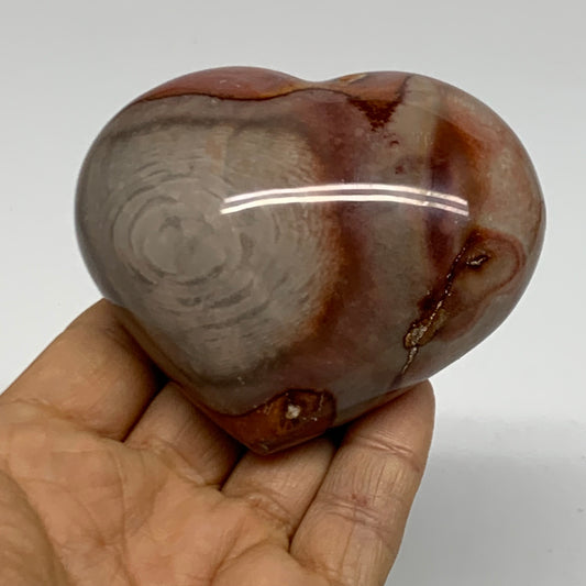 0.58 lbs, 2.6"x3.1"x1.6", Polychrome Jasper Heart Polished Crystal, B38055