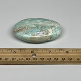 118g, 3"x1.8”x0.8", Blue Aragonite Calcite Palm-Stone @Afghanistan, B31581