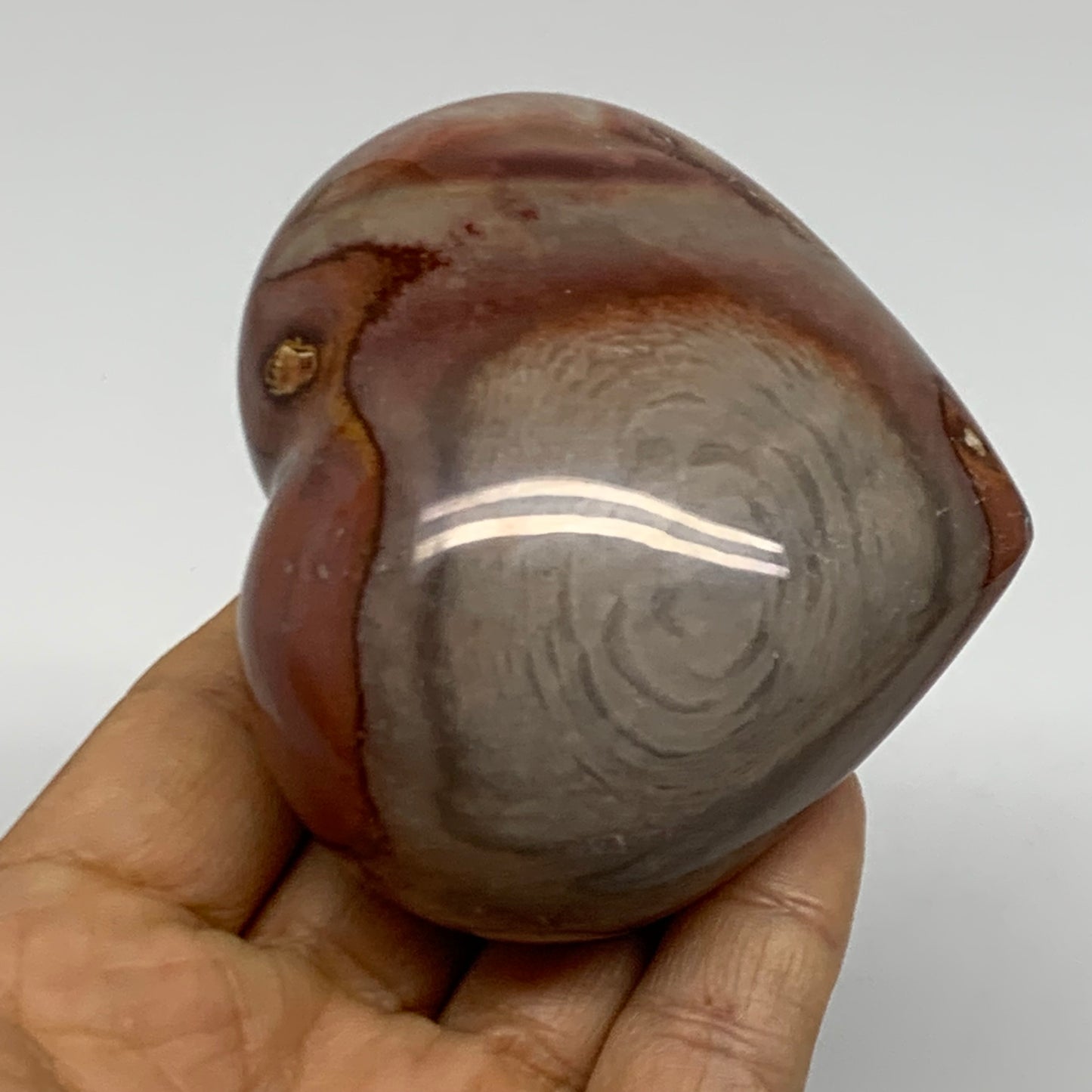 0.58 lbs, 2.6"x3.1"x1.6", Polychrome Jasper Heart Polished Crystal, B38055