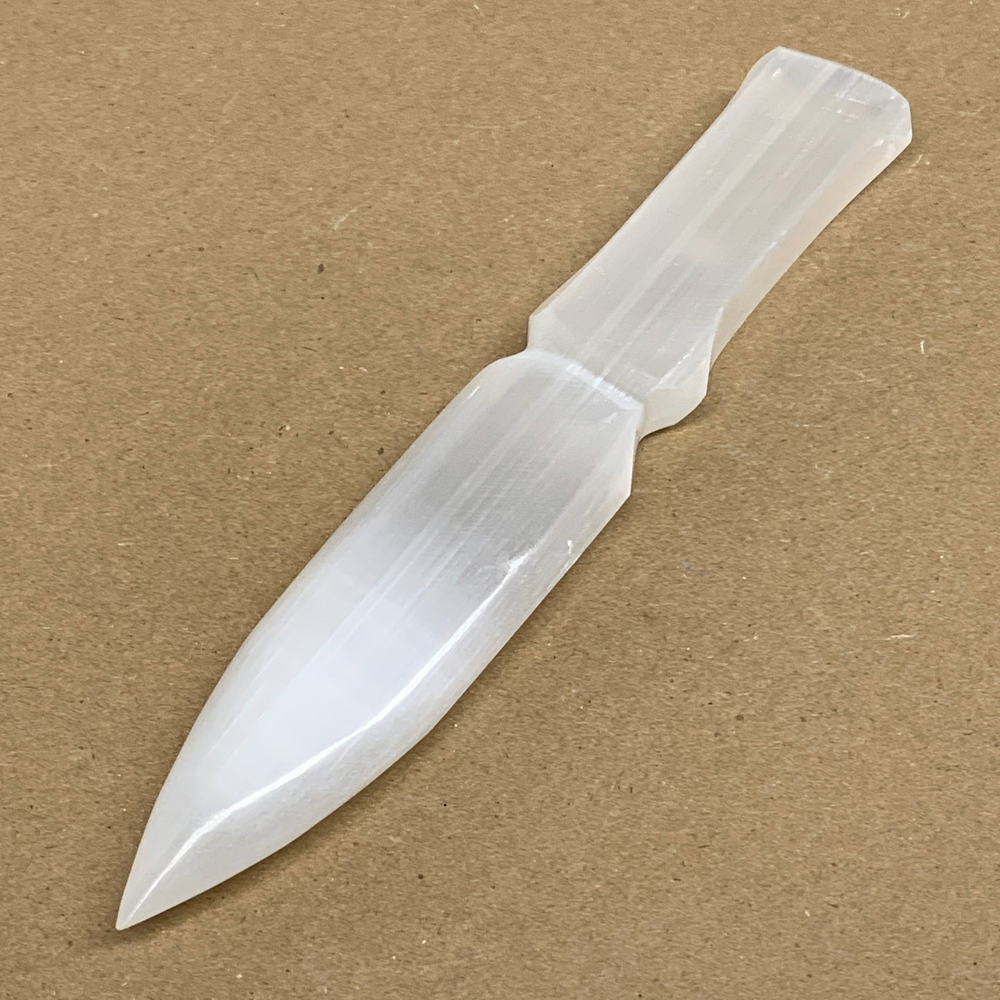 150g, 7.5"x1.3"x0.6", Natural Selenite Crystal Dagger (Satin Spar), B36334