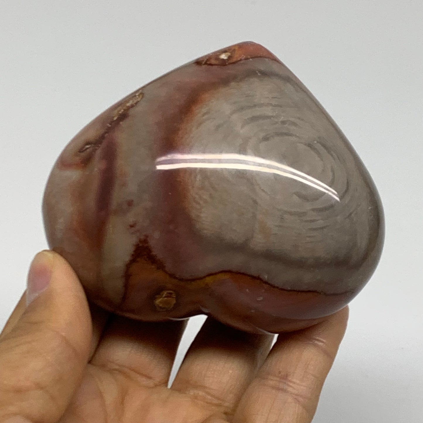 0.58 lbs, 2.6"x3.1"x1.6", Polychrome Jasper Heart Polished Crystal, B38055