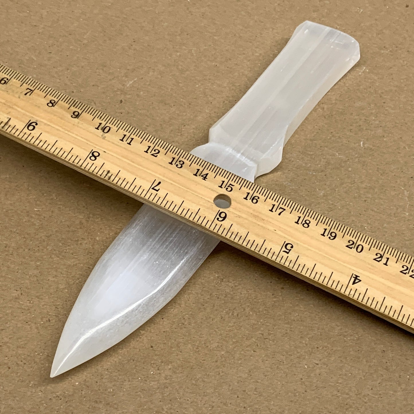 150g, 7.5"x1.3"x0.6", Natural Selenite Crystal Dagger (Satin Spar), B36334