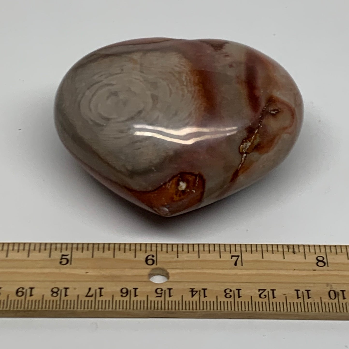 0.58 lbs, 2.6"x3.1"x1.6", Polychrome Jasper Heart Polished Crystal, B38055