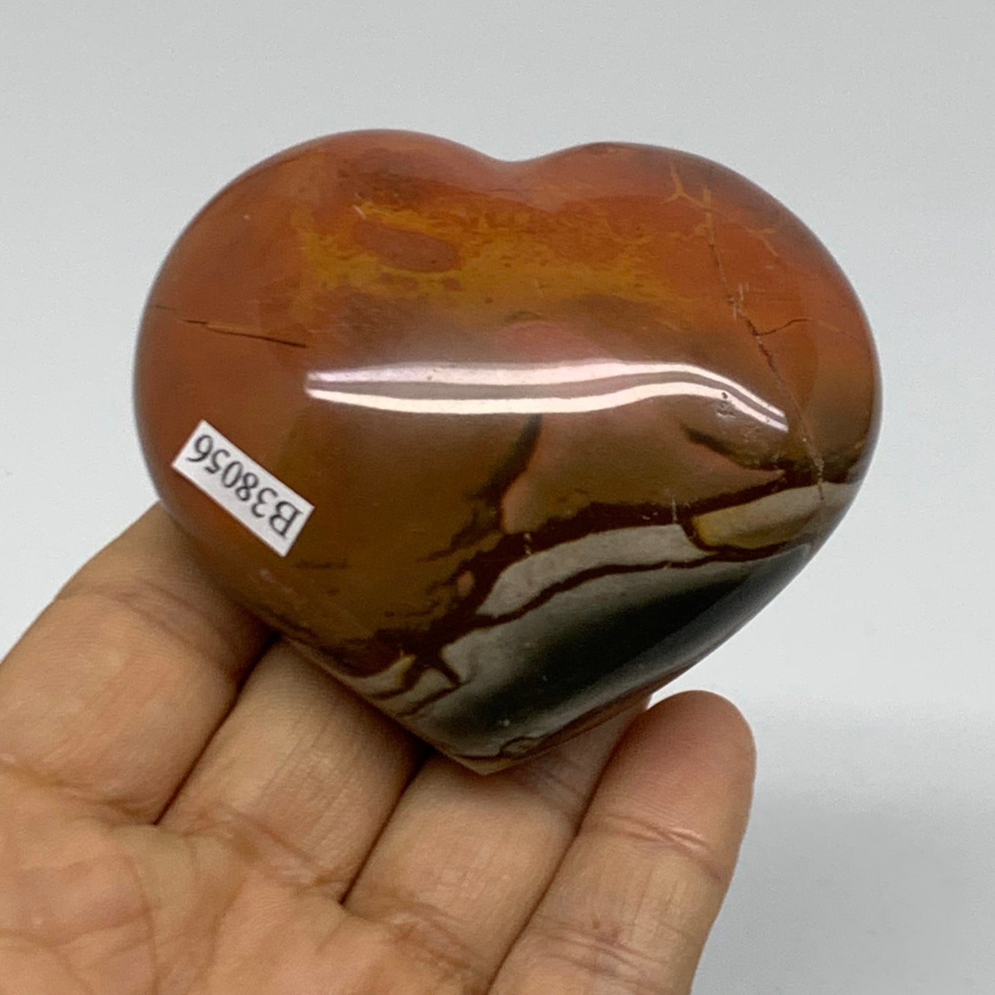 0.37 lbs, 2.4"x2.8"x1.3", Polychrome Jasper Heart Polished Crystal, B38056