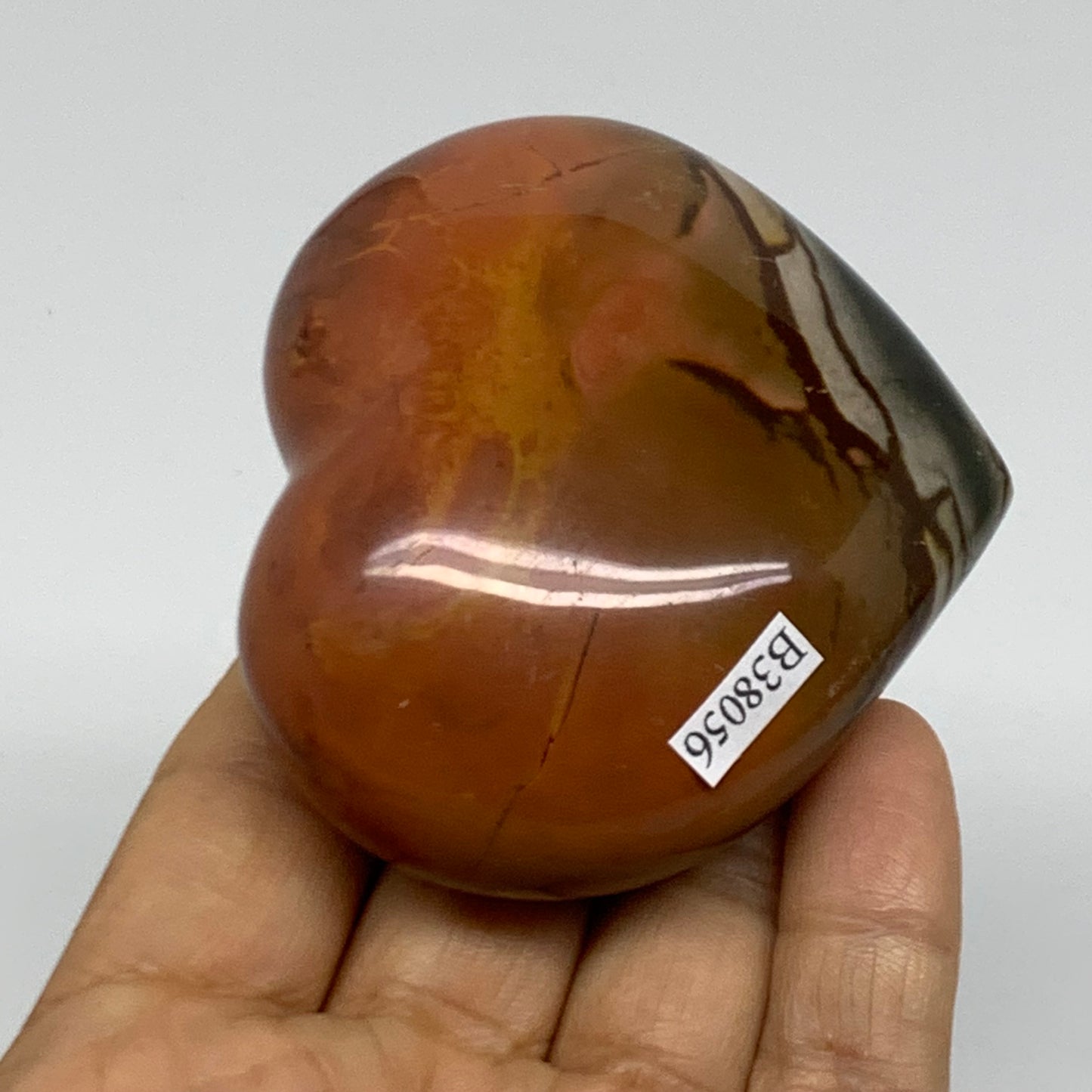 0.37 lbs, 2.4"x2.8"x1.3", Polychrome Jasper Heart Polished Crystal, B38056