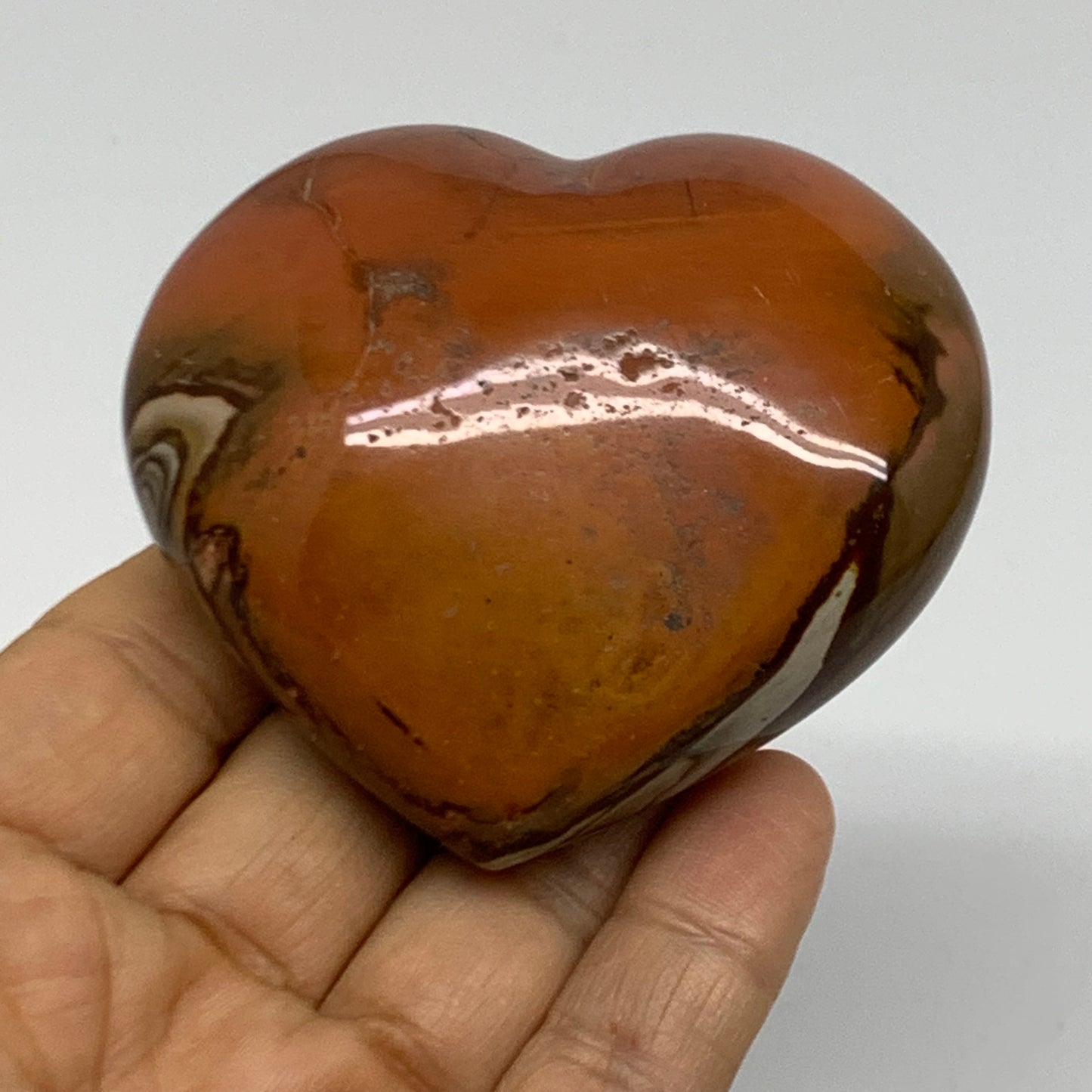 0.37 lbs, 2.4"x2.8"x1.3", Polychrome Jasper Heart Polished Crystal, B38056