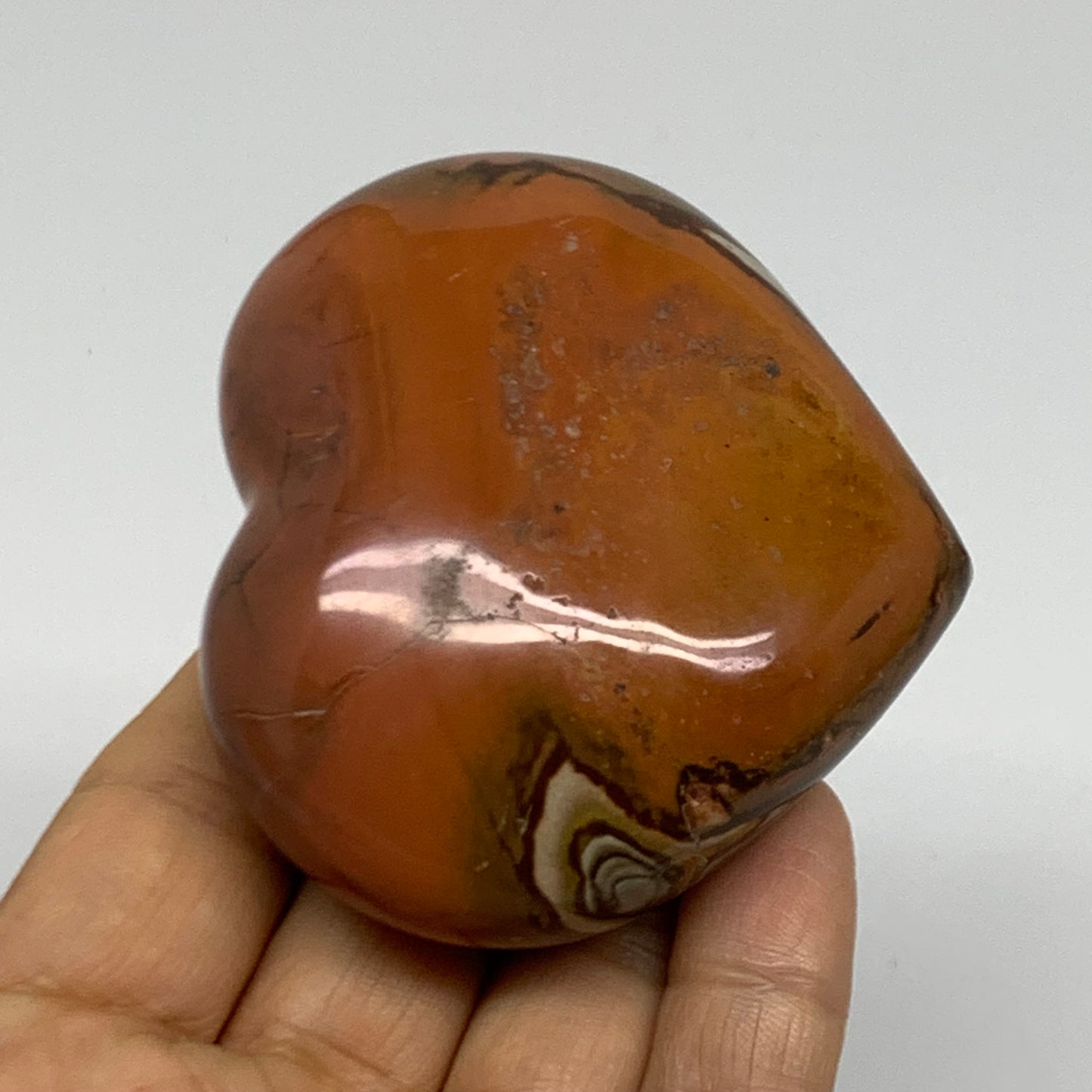 0.37 lbs, 2.4"x2.8"x1.3", Polychrome Jasper Heart Polished Crystal, B38056