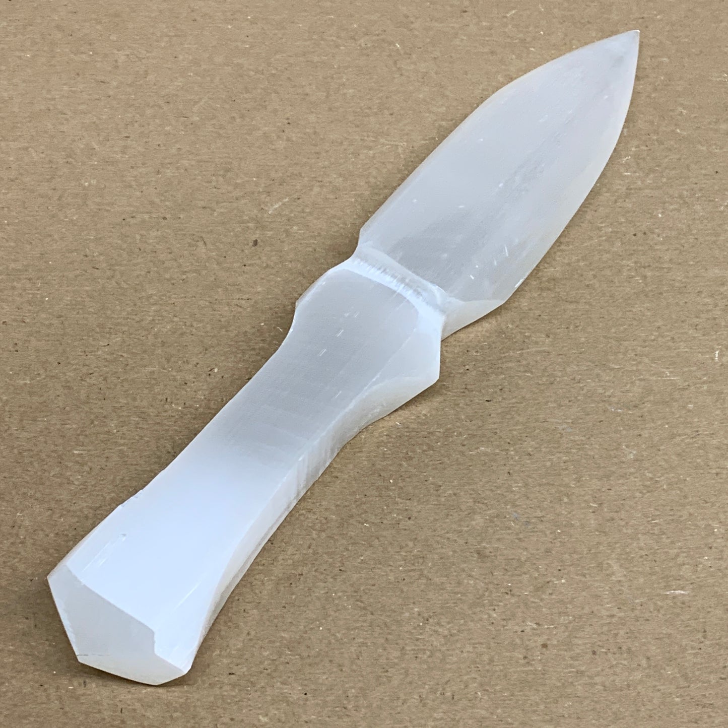 150g, 7.5"x1.2"x0.7", Natural Selenite Crystal Dagger (Satin Spar), B36336