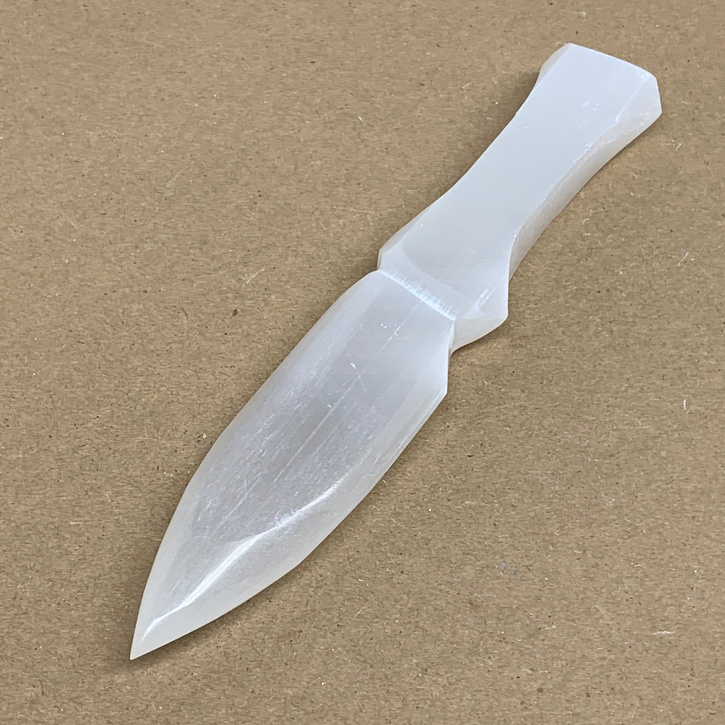 150g, 7.5"x1.2"x0.7", Natural Selenite Crystal Dagger (Satin Spar), B36336