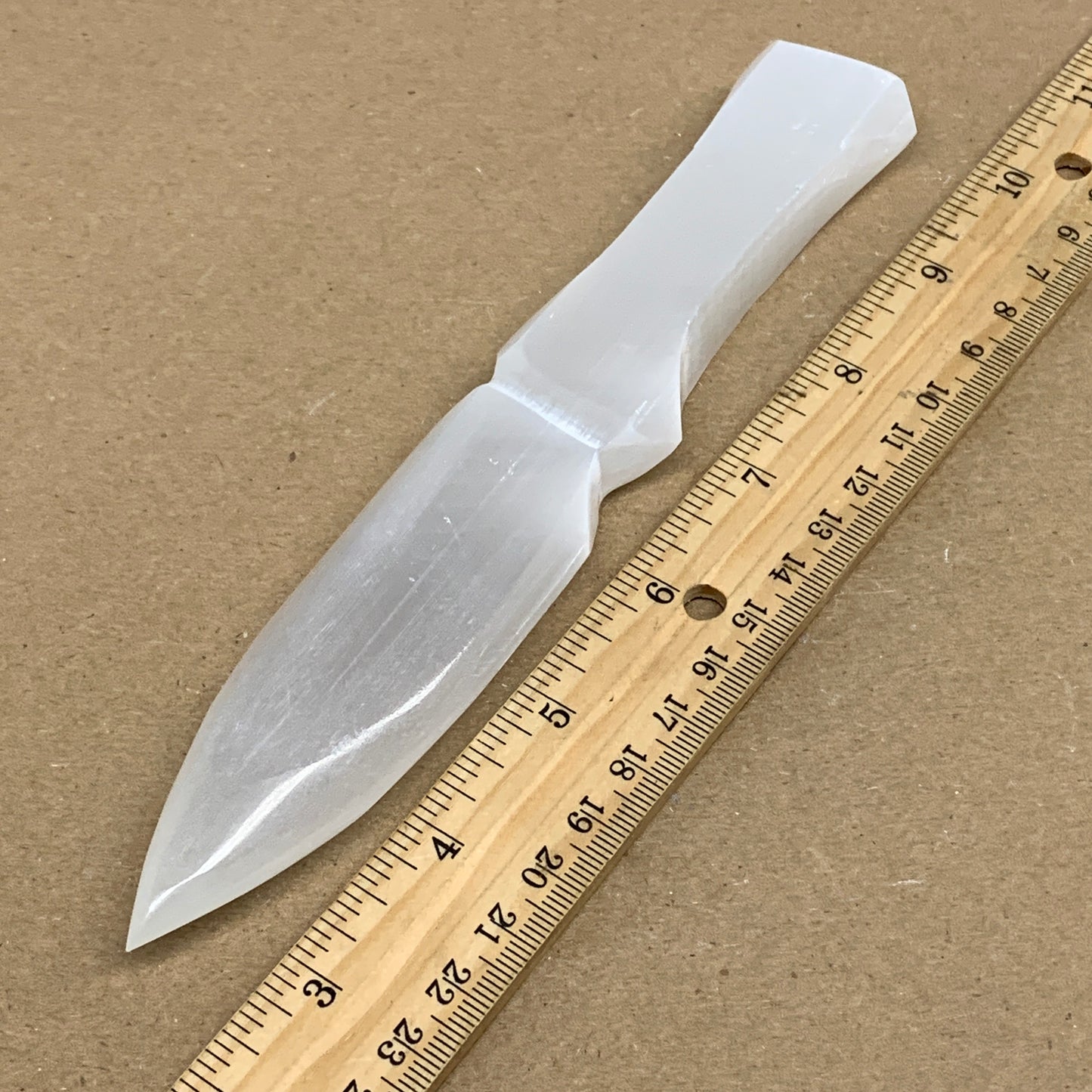 150g, 7.5"x1.2"x0.7", Natural Selenite Crystal Dagger (Satin Spar), B36336