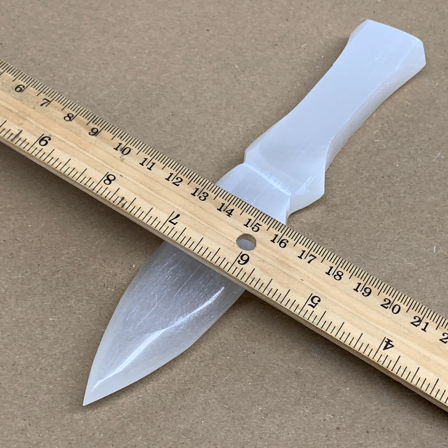 150g, 7.5"x1.2"x0.7", Natural Selenite Crystal Dagger (Satin Spar), B36336