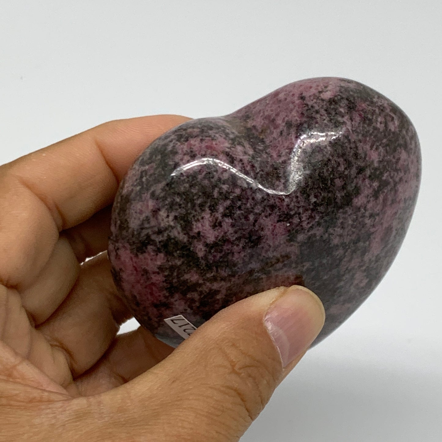 0.71 lbs, 2.7"x2.9"x1.5", Natural Rhodonite Heart Polished Crystal, B37217