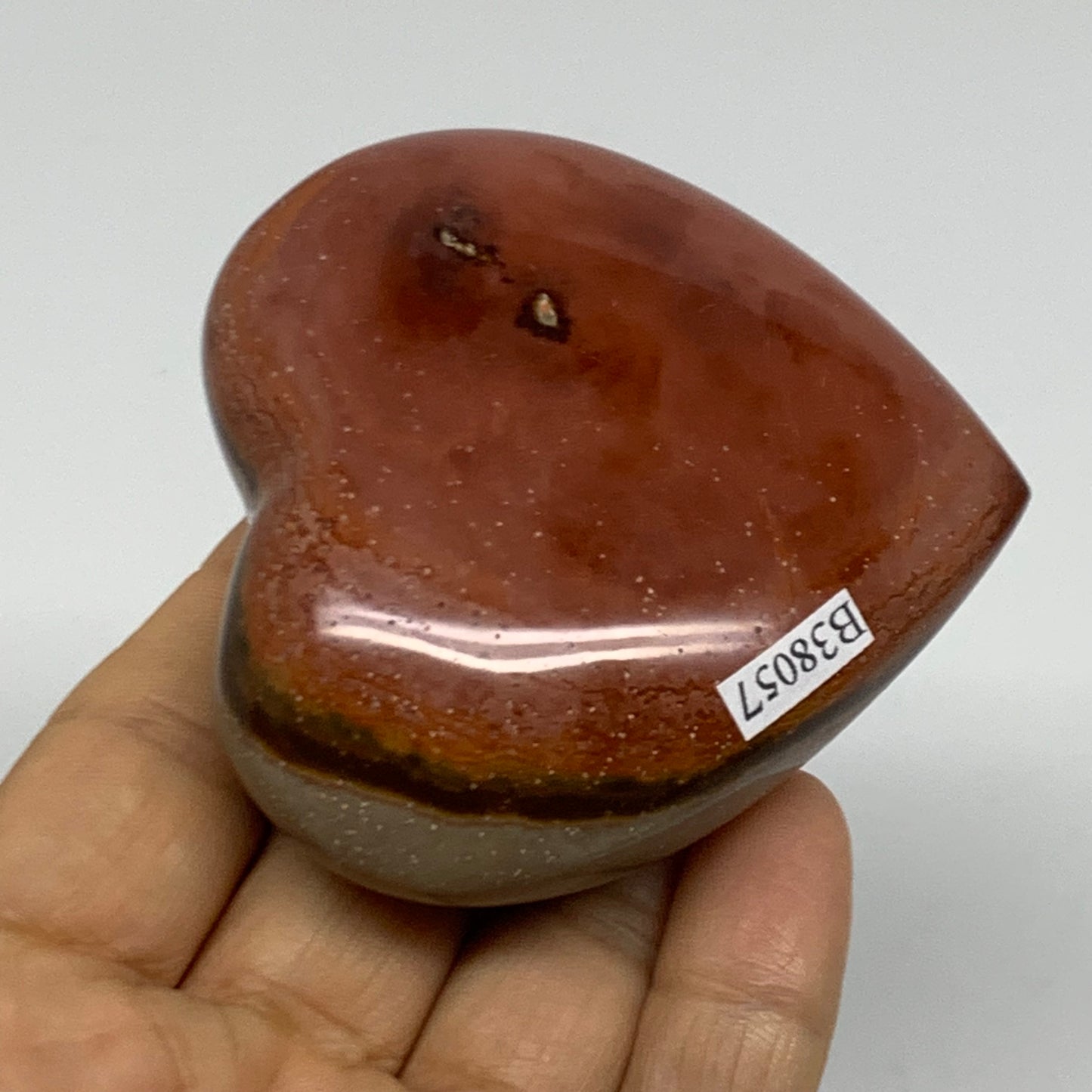 0.35 lbs, 2.6"x2.8"x1.1", Polychrome Jasper Heart Polished Crystal, B38057