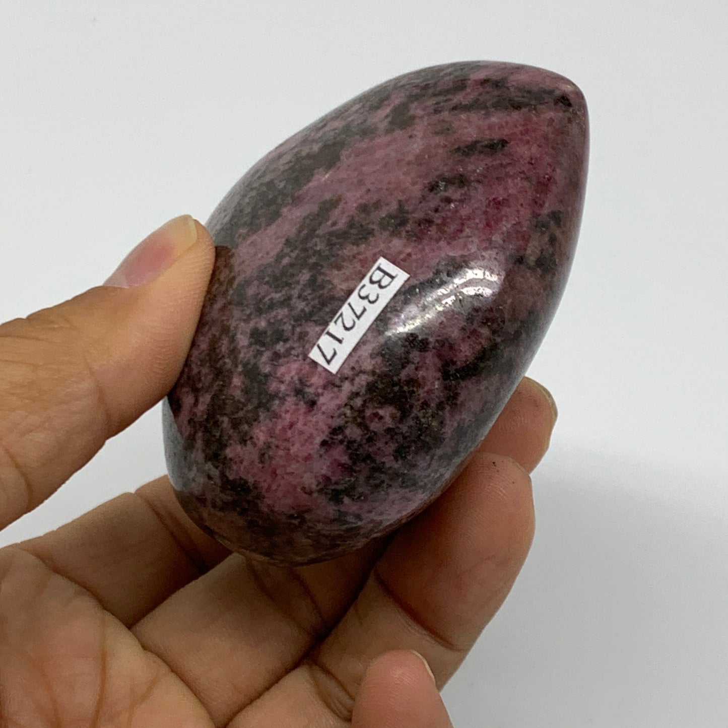 0.71 lbs, 2.7"x2.9"x1.5", Natural Rhodonite Heart Polished Crystal, B37217