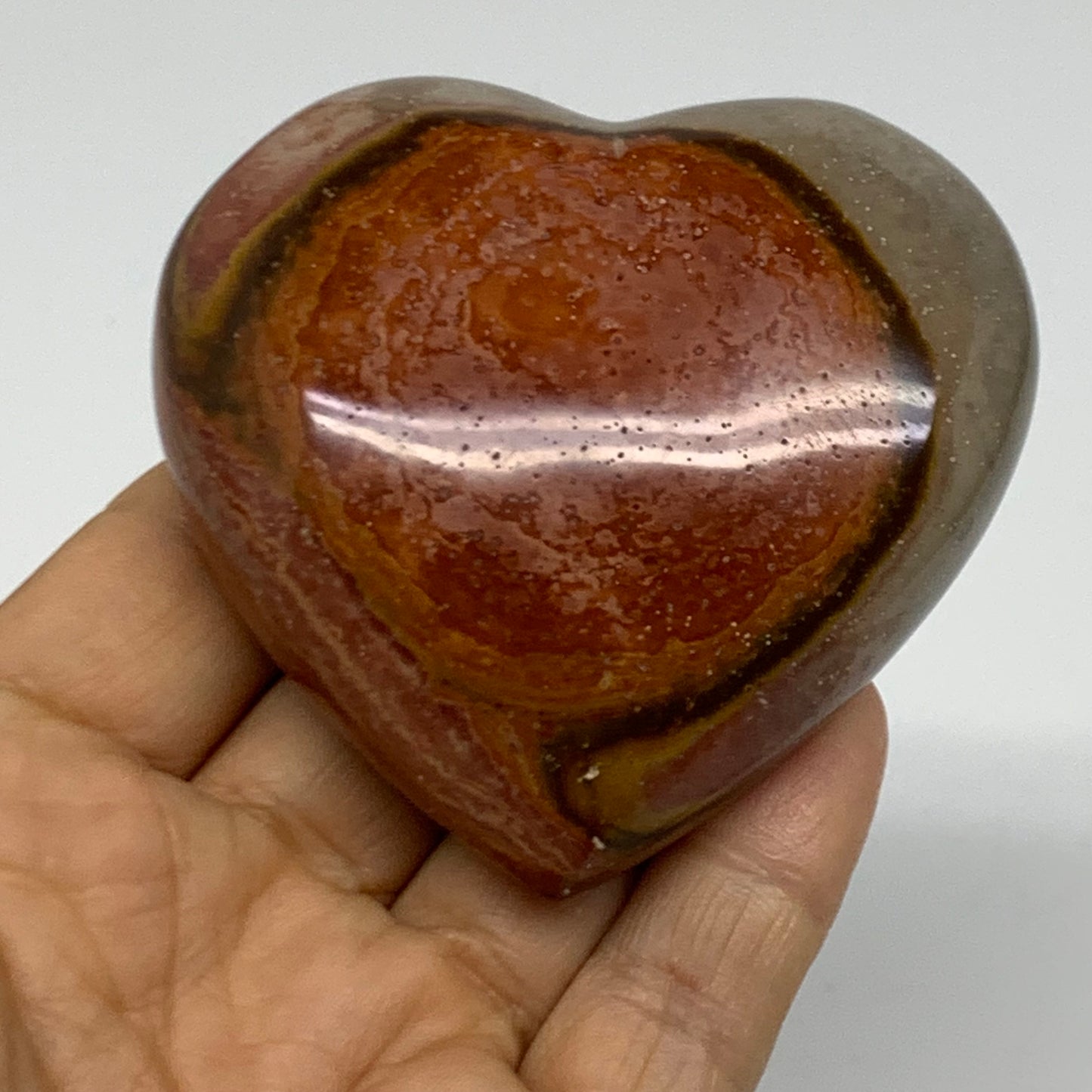 0.35 lbs, 2.6"x2.8"x1.1", Polychrome Jasper Heart Polished Crystal, B38057