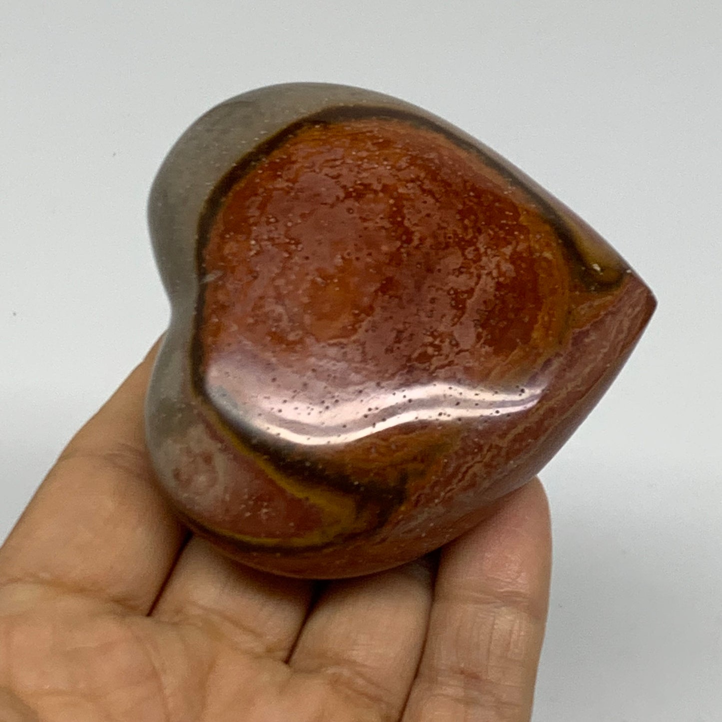 0.35 lbs, 2.6"x2.8"x1.1", Polychrome Jasper Heart Polished Crystal, B38057