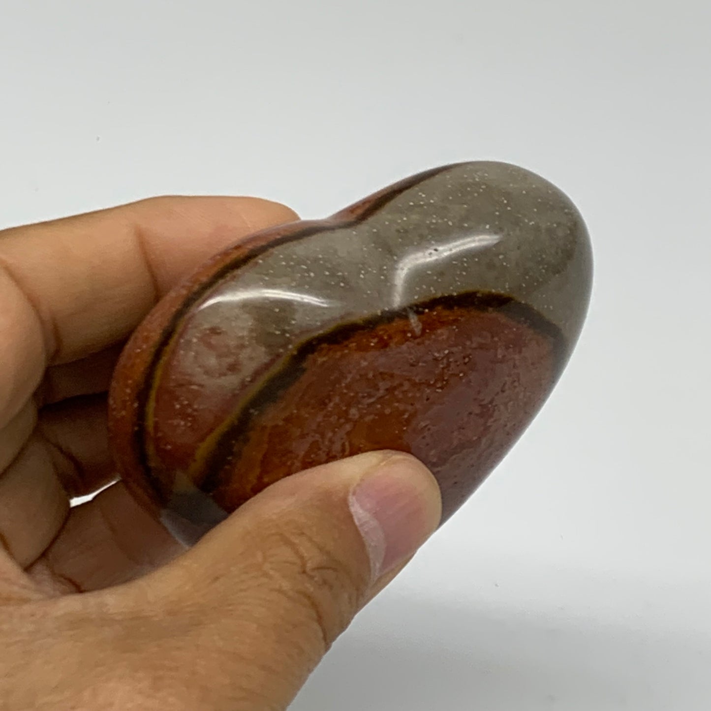 0.35 lbs, 2.6"x2.8"x1.1", Polychrome Jasper Heart Polished Crystal, B38057