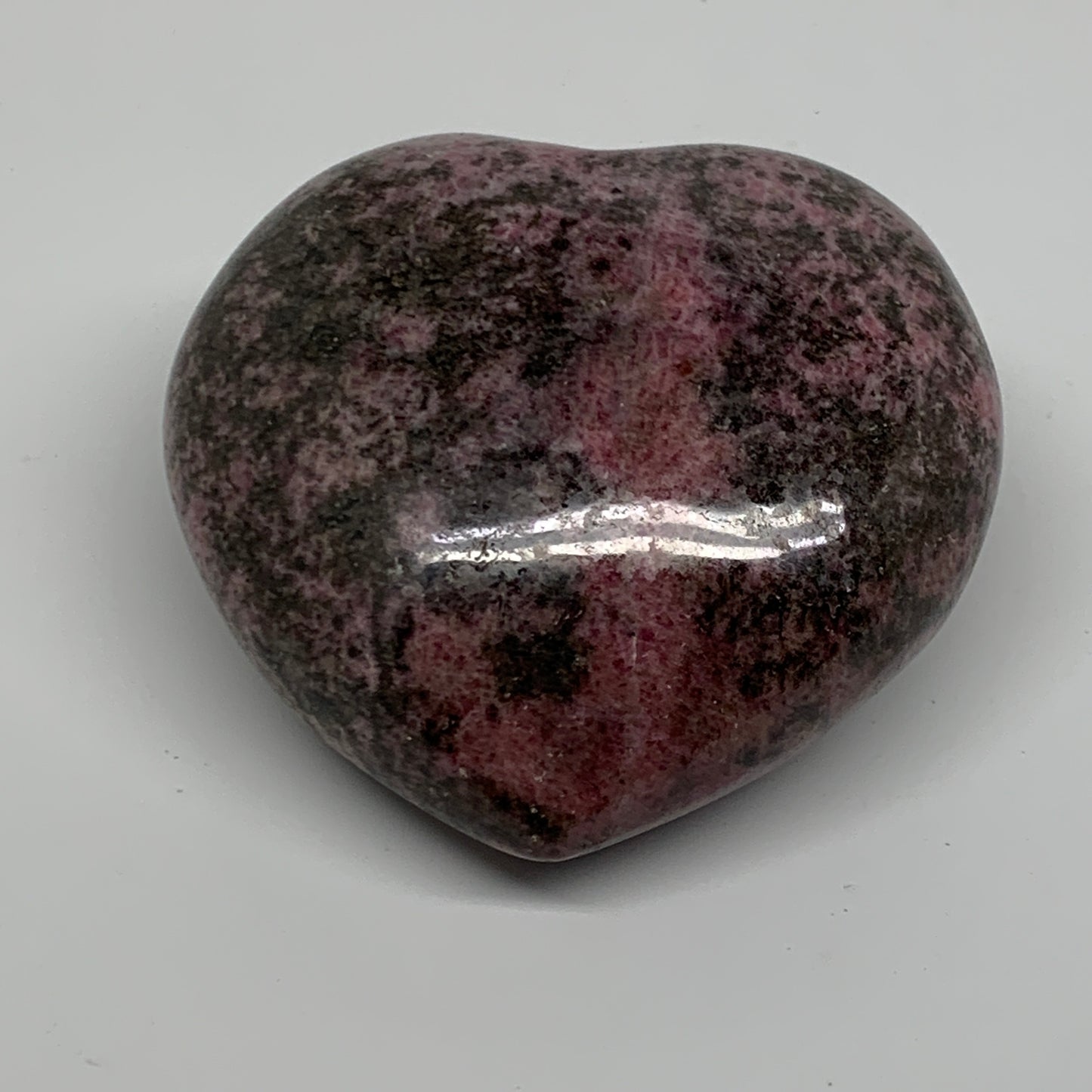 0.71 lbs, 2.7"x2.9"x1.5", Natural Rhodonite Heart Polished Crystal, B37217