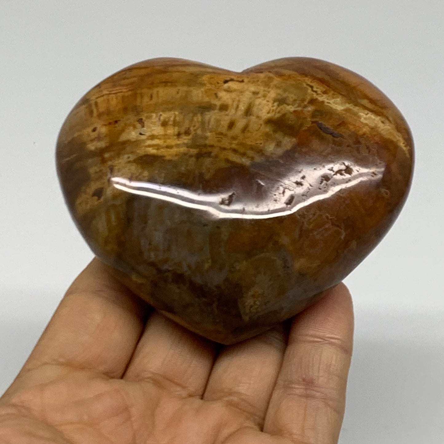 0.56 lbs, 2.7"x3.3"x1.3", Polychrome Jasper Heart Polished Crystal, B38058