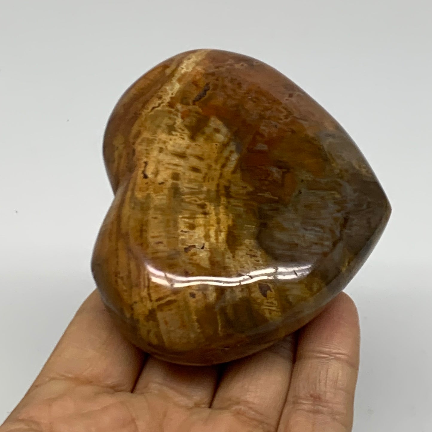 0.56 lbs, 2.7"x3.3"x1.3", Polychrome Jasper Heart Polished Crystal, B38058