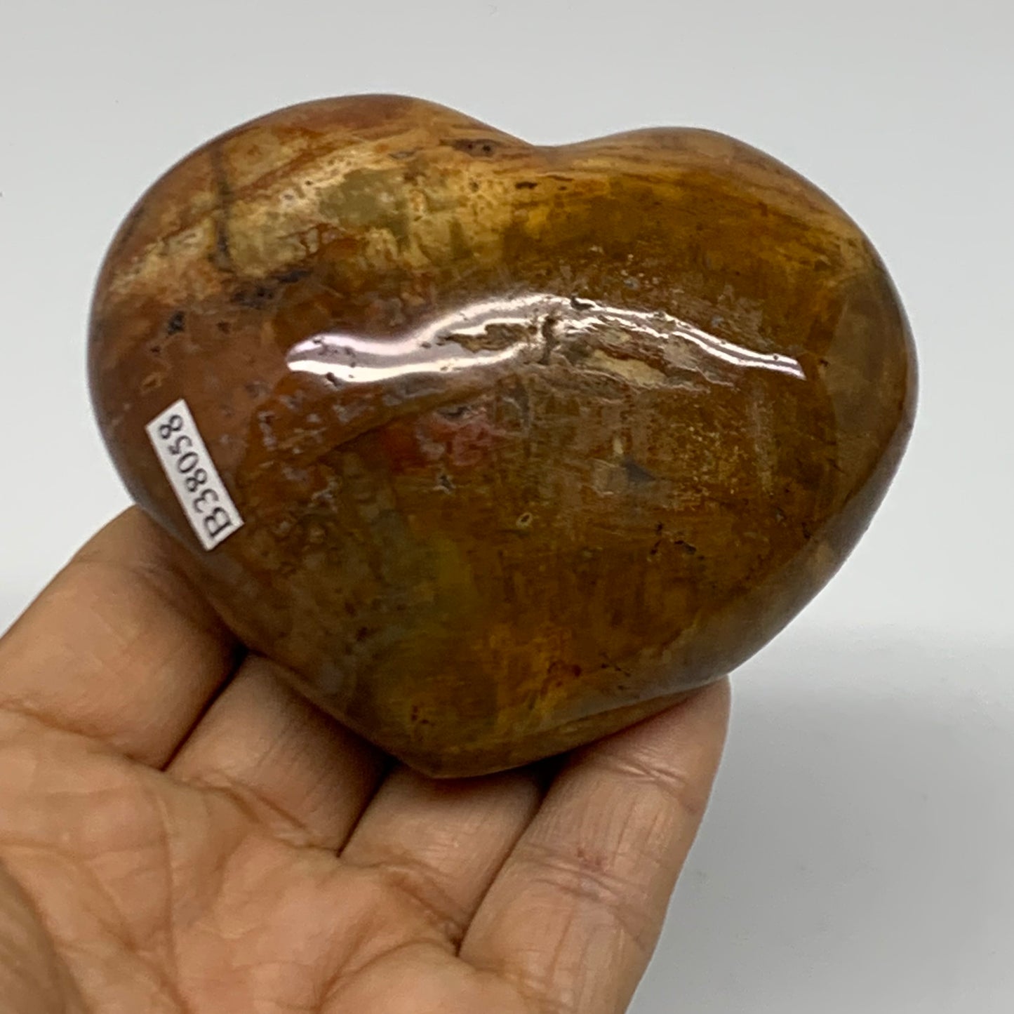 0.56 lbs, 2.7"x3.3"x1.3", Polychrome Jasper Heart Polished Crystal, B38058