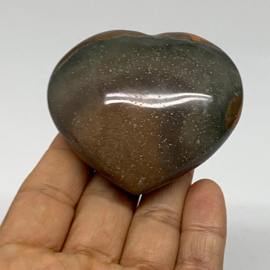 0.27 lbs, 2.2"x2.6"x1.1", Polychrome Jasper Heart Polished Crystal, B38059