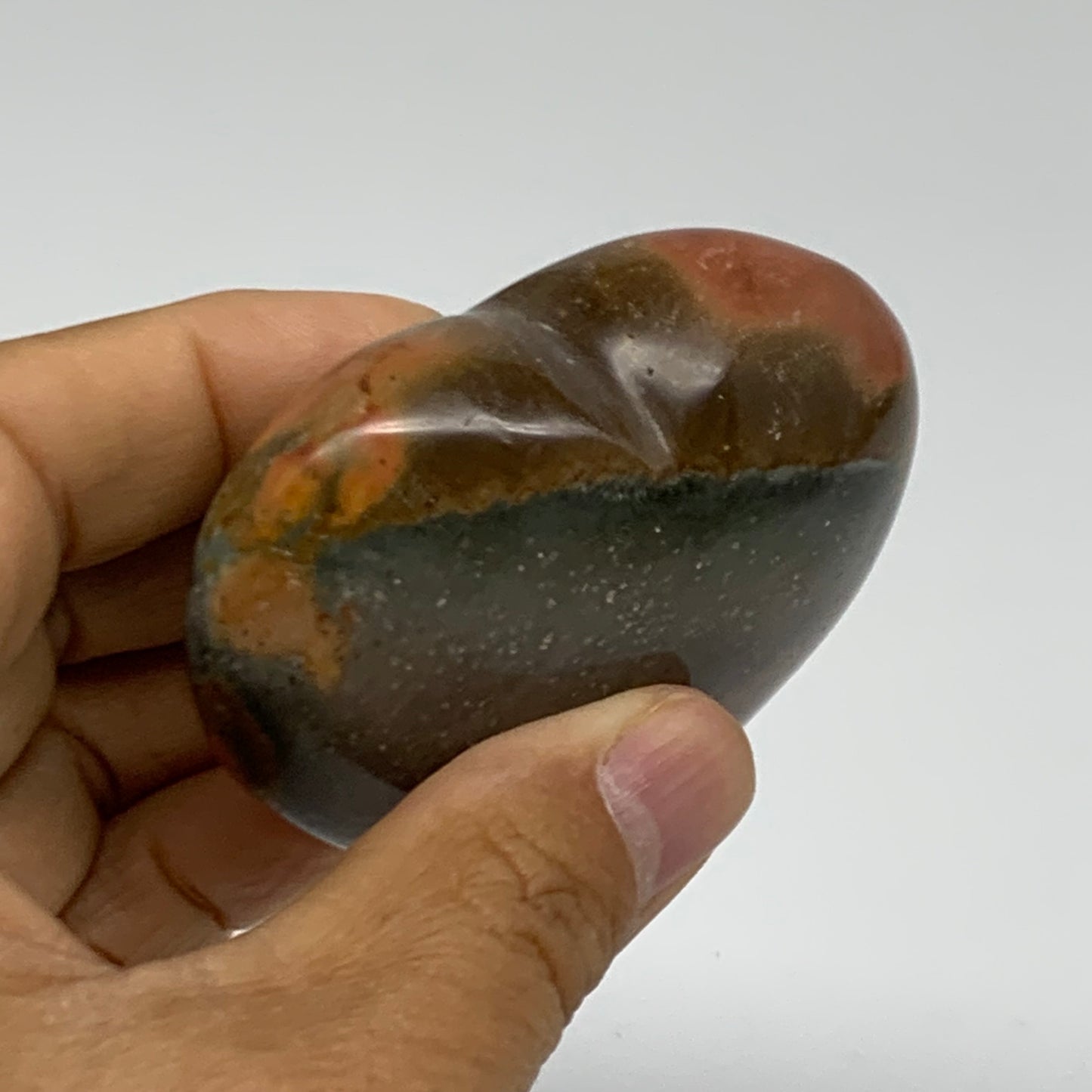 0.27 lbs, 2.2"x2.6"x1.1", Polychrome Jasper Heart Polished Crystal, B38059