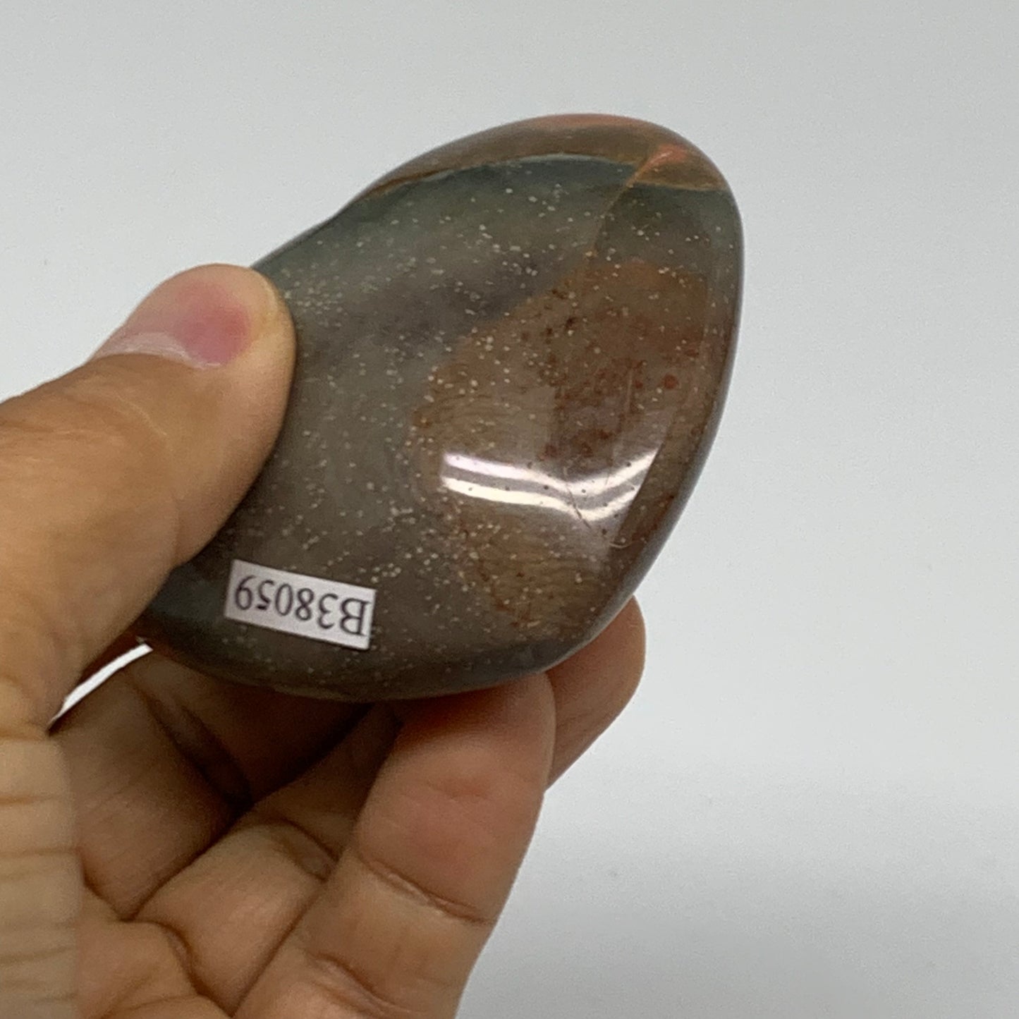 0.27 lbs, 2.2"x2.6"x1.1", Polychrome Jasper Heart Polished Crystal, B38059