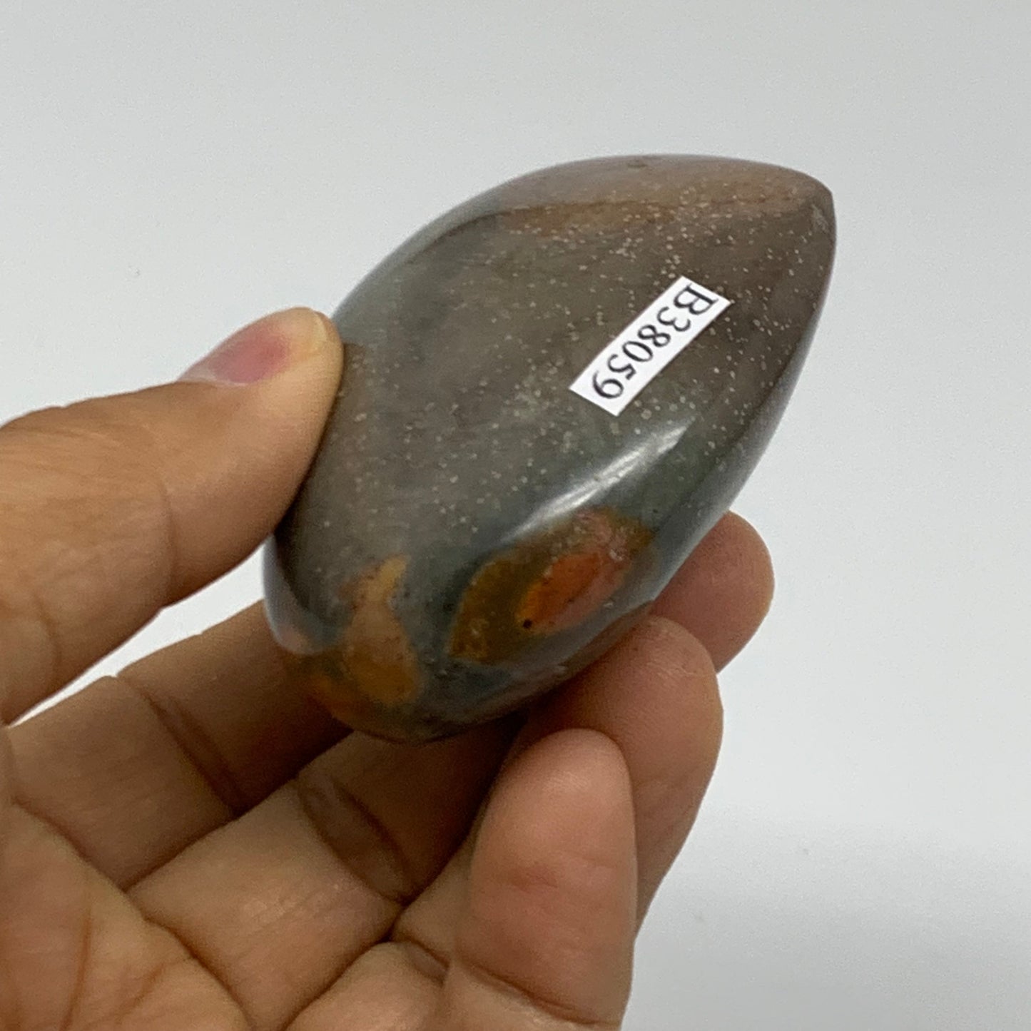 0.27 lbs, 2.2"x2.6"x1.1", Polychrome Jasper Heart Polished Crystal, B38059