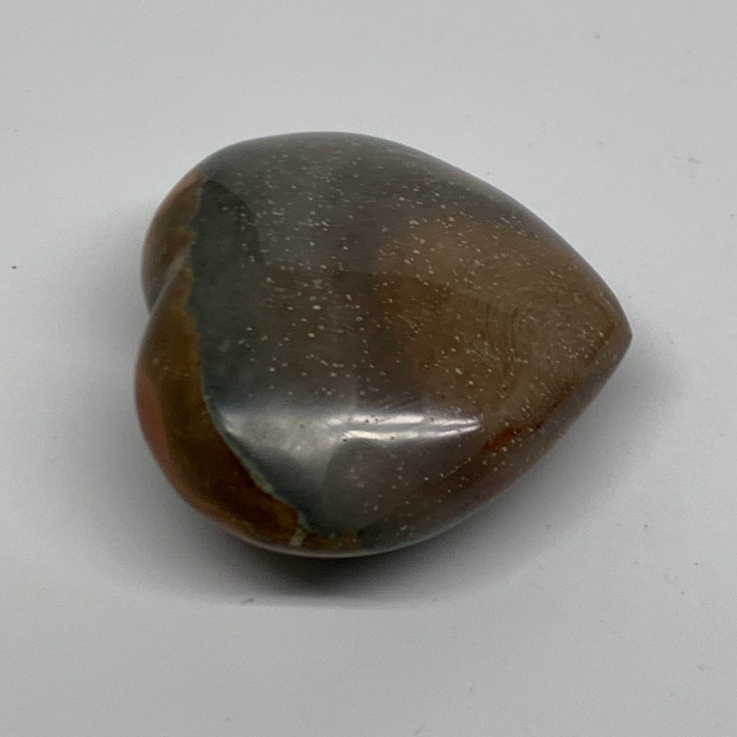 0.27 lbs, 2.2"x2.6"x1.1", Polychrome Jasper Heart Polished Crystal, B38059
