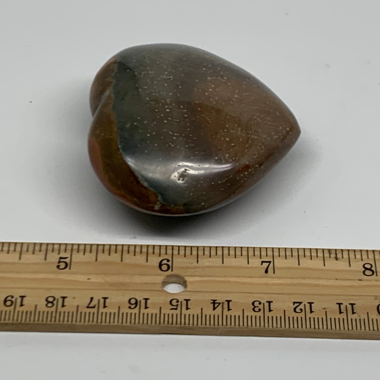 0.27 lbs, 2.2"x2.6"x1.1", Polychrome Jasper Heart Polished Crystal, B38059