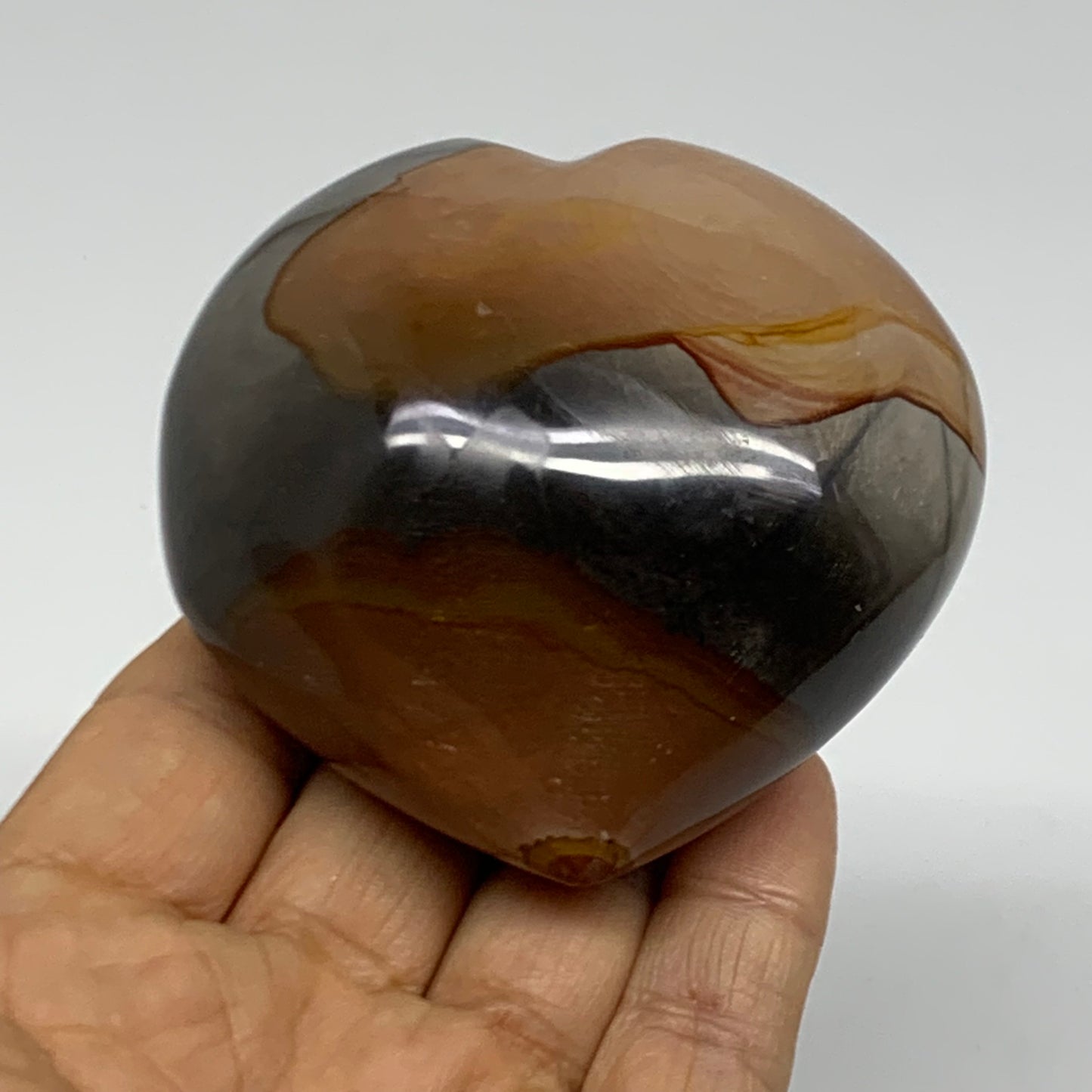 0.56 lbs, 2.7"x2.8"x1.6", Polychrome Jasper Heart Polished Crystal, B38060