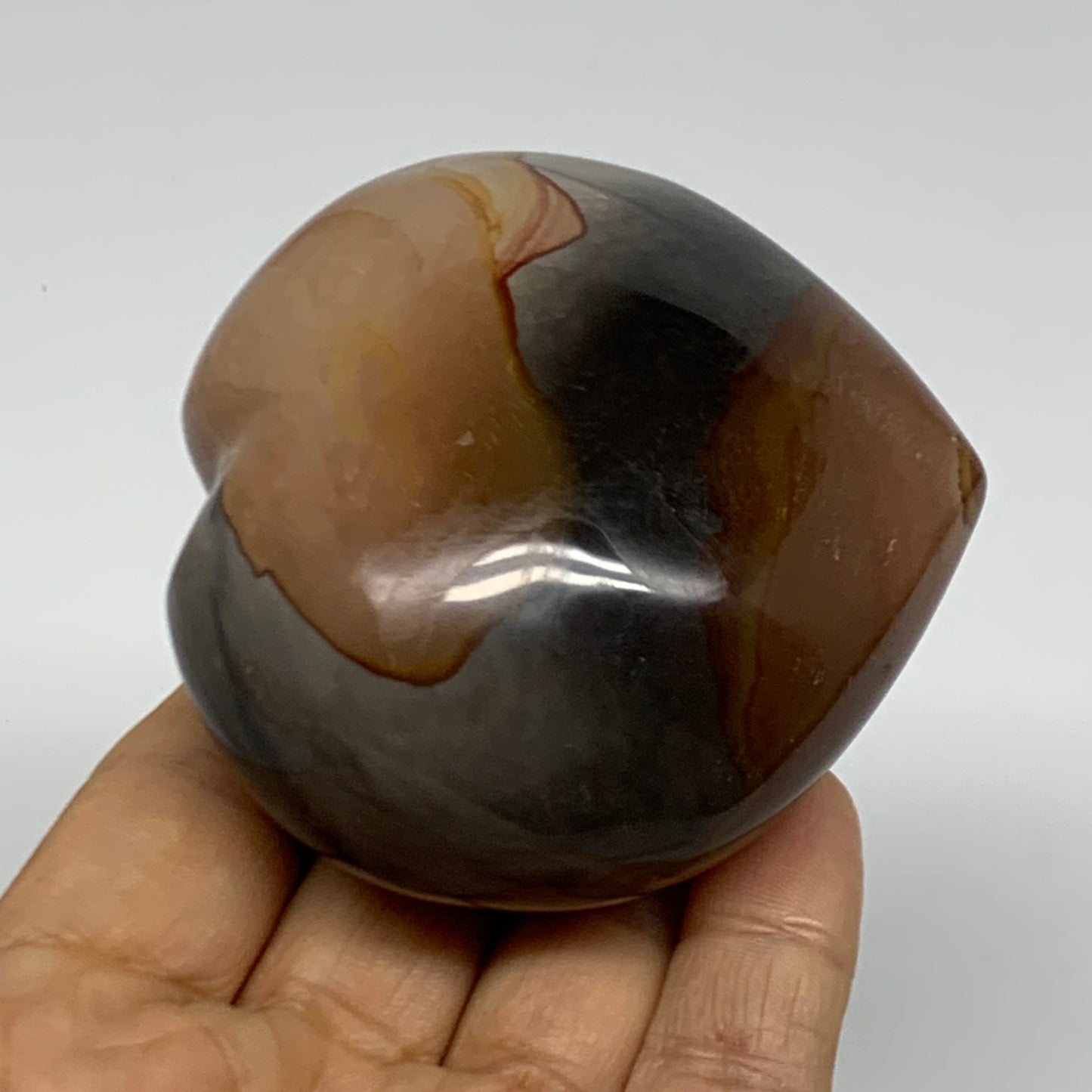 0.56 lbs, 2.7"x2.8"x1.6", Polychrome Jasper Heart Polished Crystal, B38060