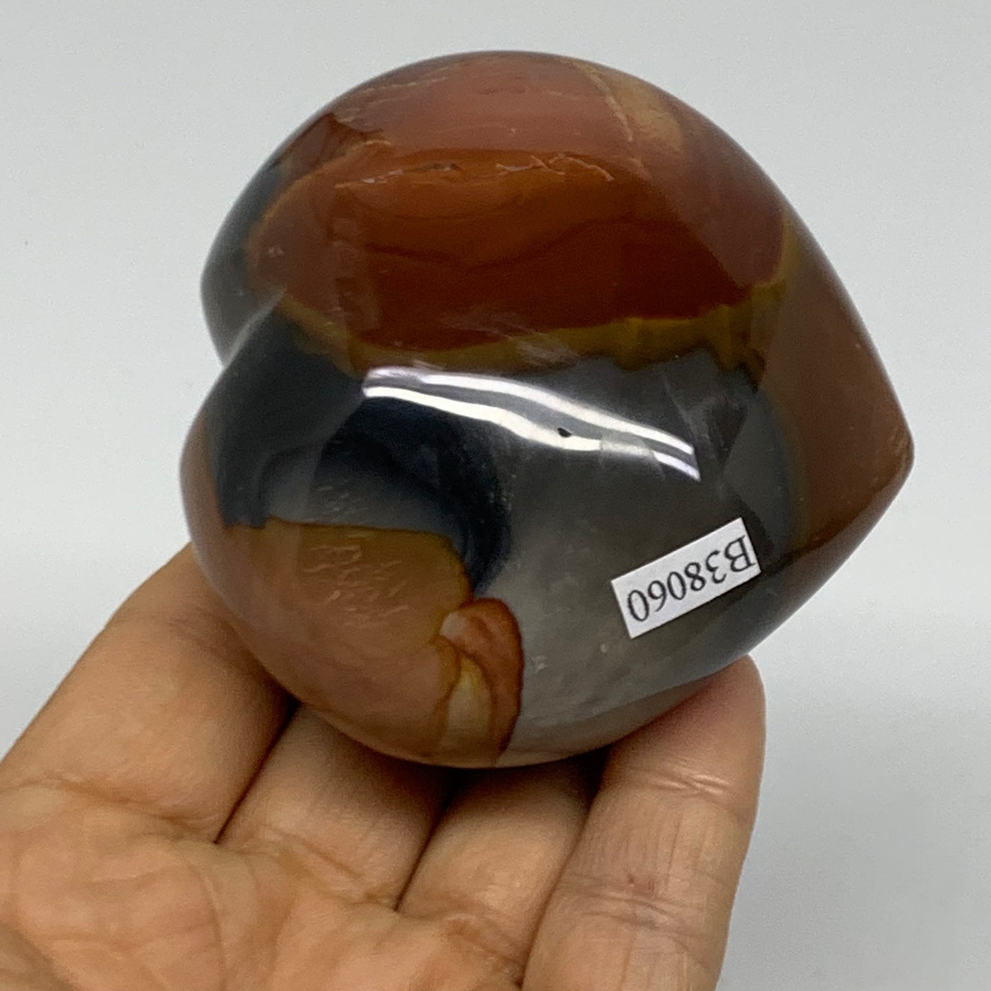 0.56 lbs, 2.7"x2.8"x1.6", Polychrome Jasper Heart Polished Crystal, B38060