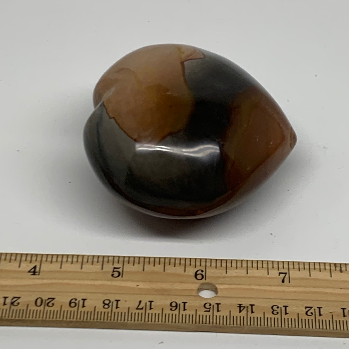 0.56 lbs, 2.7"x2.8"x1.6", Polychrome Jasper Heart Polished Crystal, B38060