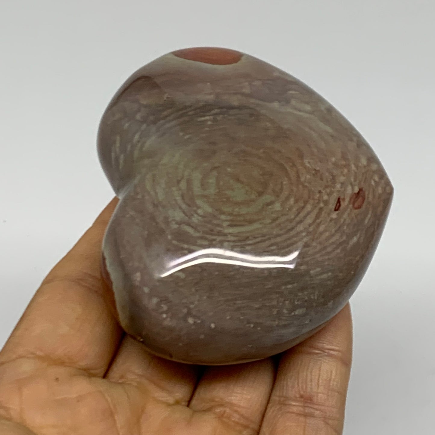 0.44 lbs, 2.4"x3"x1.3", Polychrome Jasper Heart Polished Crystal, B38061