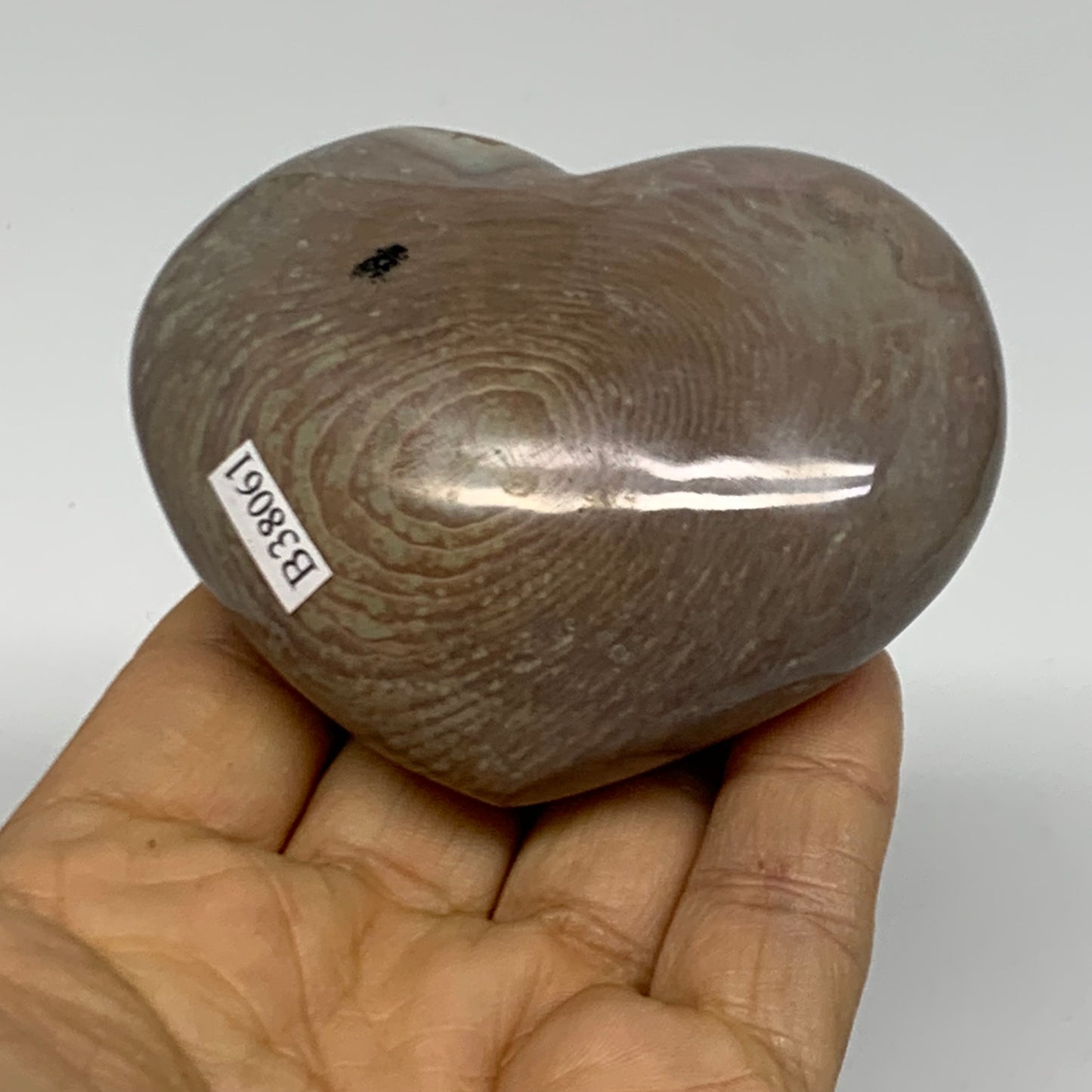 0.44 lbs, 2.4"x3"x1.3", Polychrome Jasper Heart Polished Crystal, B38061