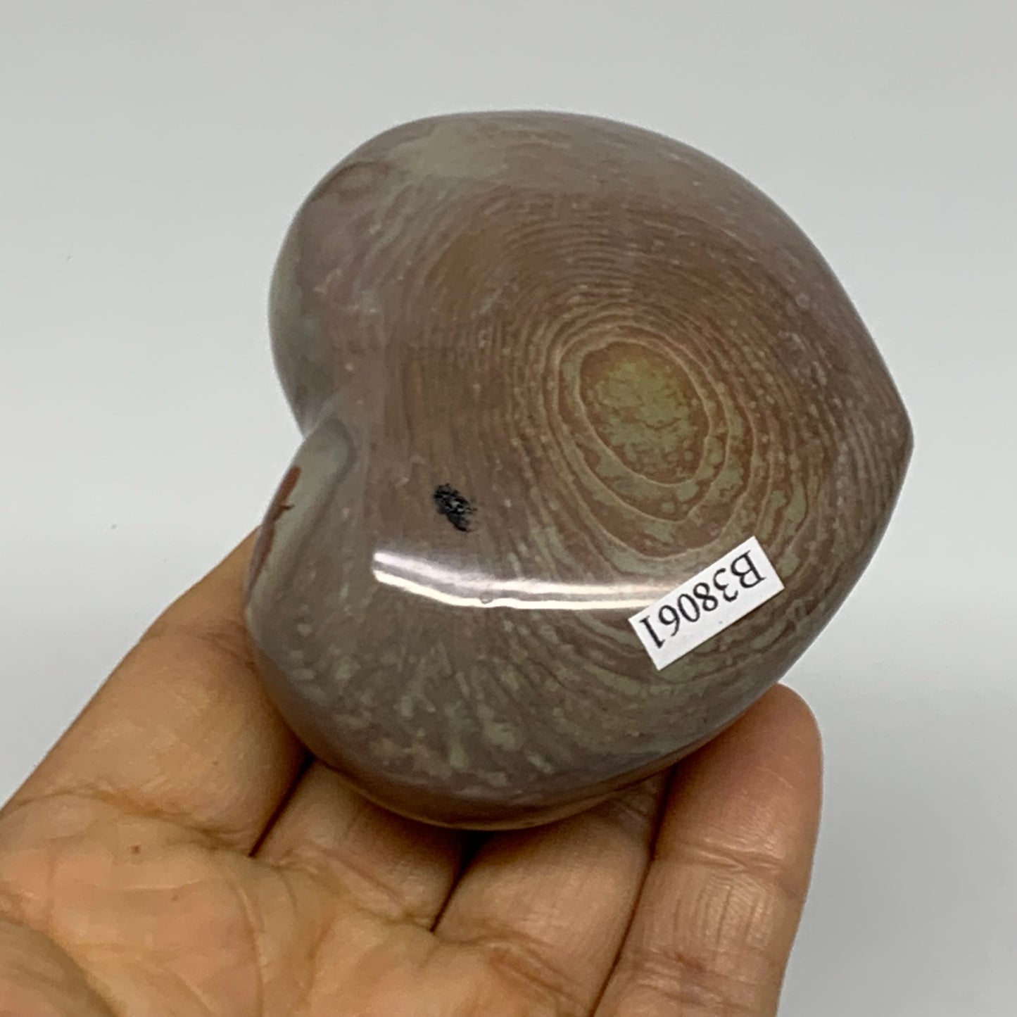 0.44 lbs, 2.4"x3"x1.3", Polychrome Jasper Heart Polished Crystal, B38061