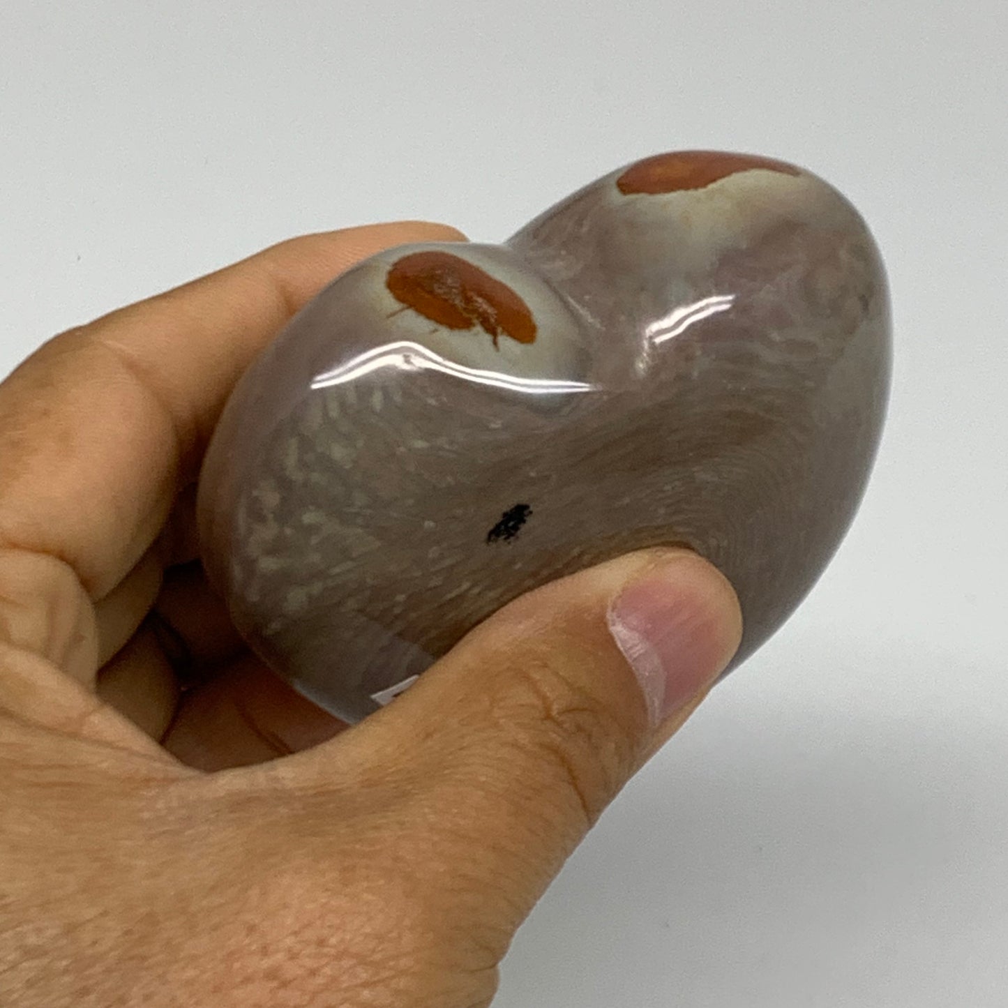 0.44 lbs, 2.4"x3"x1.3", Polychrome Jasper Heart Polished Crystal, B38061