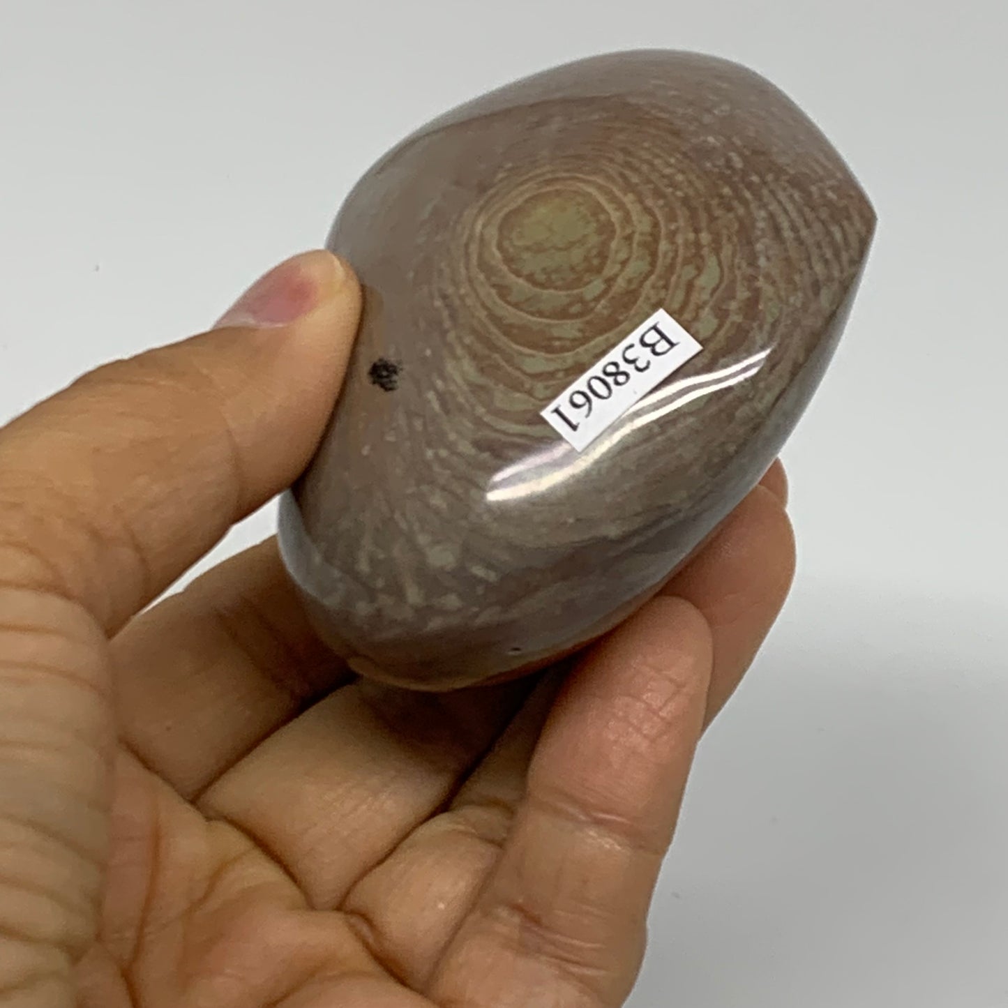 0.44 lbs, 2.4"x3"x1.3", Polychrome Jasper Heart Polished Crystal, B38061