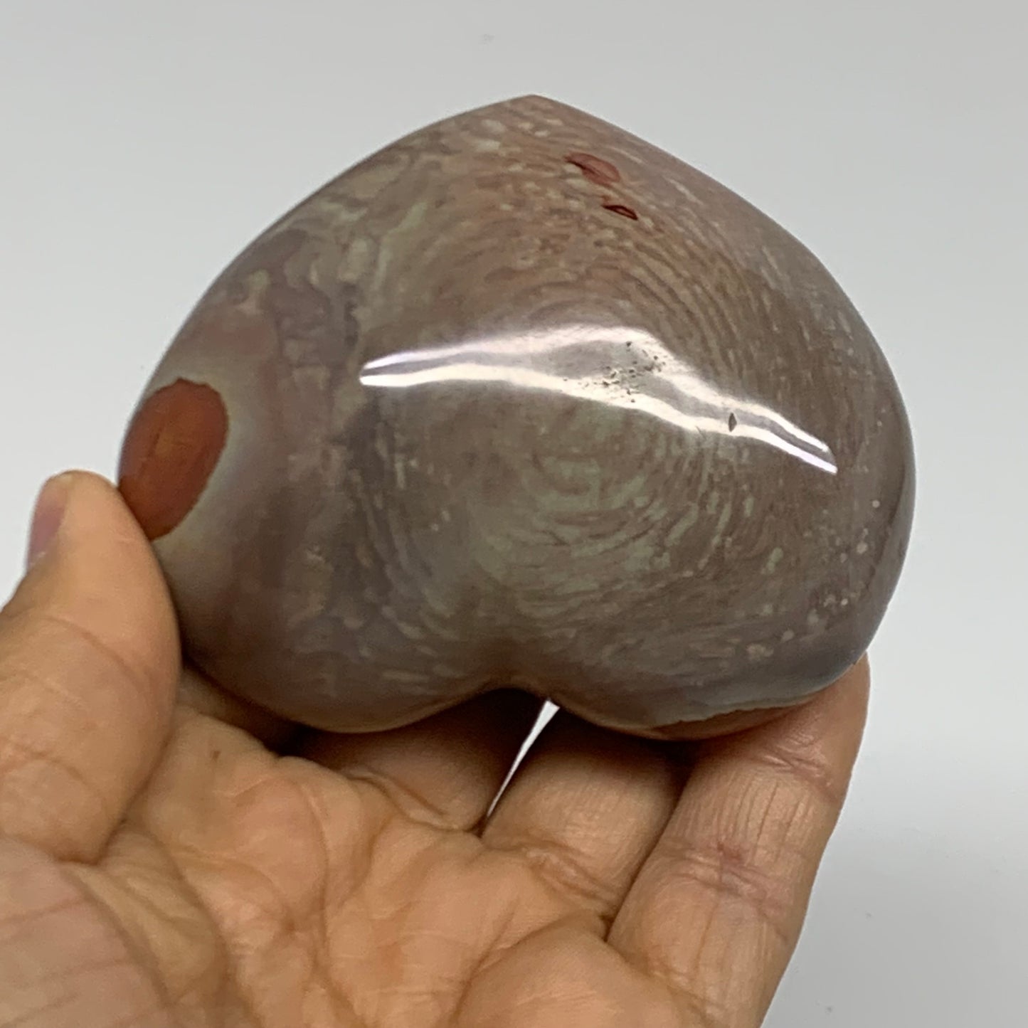 0.44 lbs, 2.4"x3"x1.3", Polychrome Jasper Heart Polished Crystal, B38061