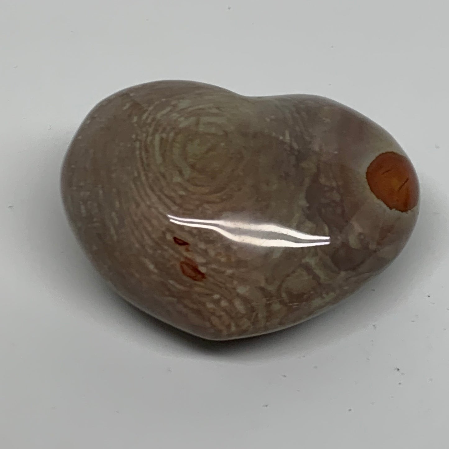 0.44 lbs, 2.4"x3"x1.3", Polychrome Jasper Heart Polished Crystal, B38061